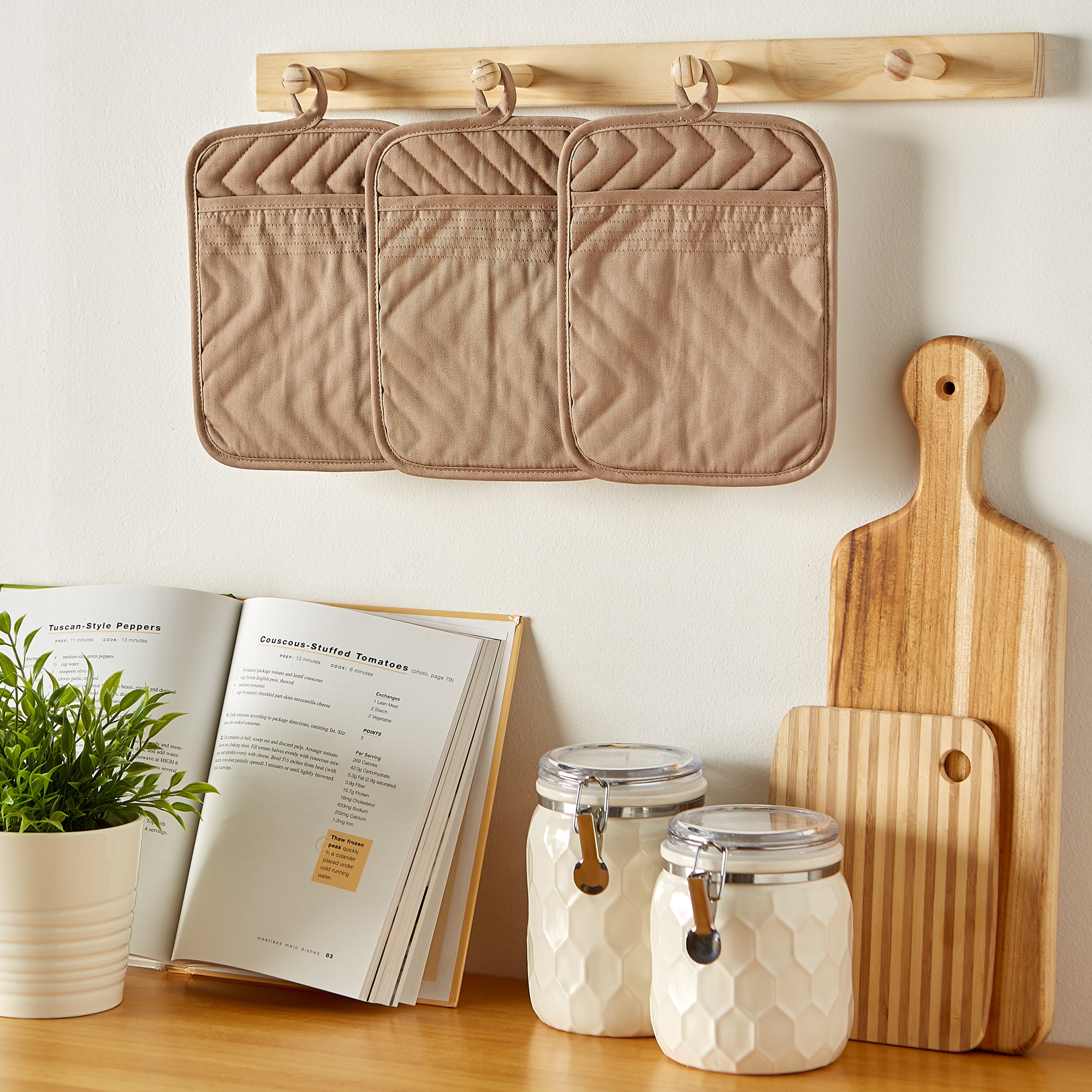 DII Stone Quilted Potholder Set/3