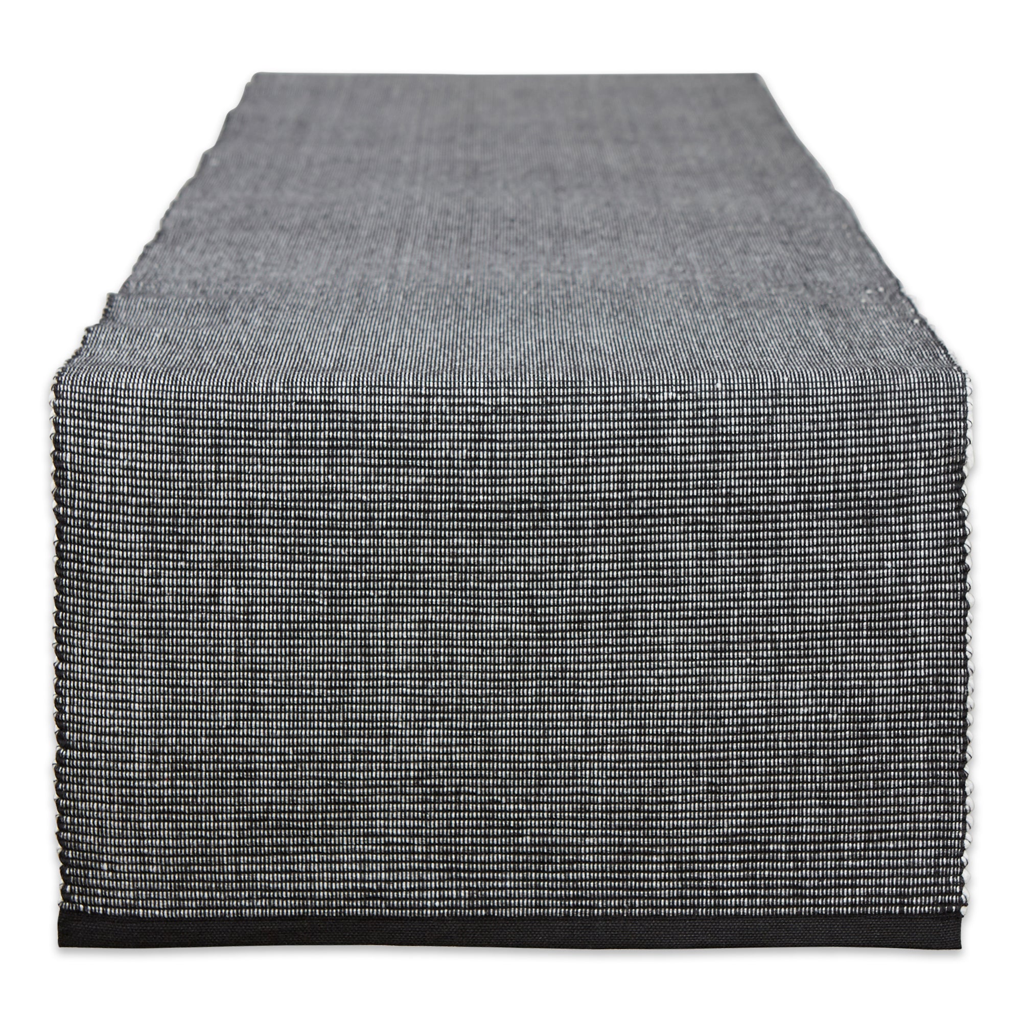 DII Black & White 2Tone Ribbed Table Runner