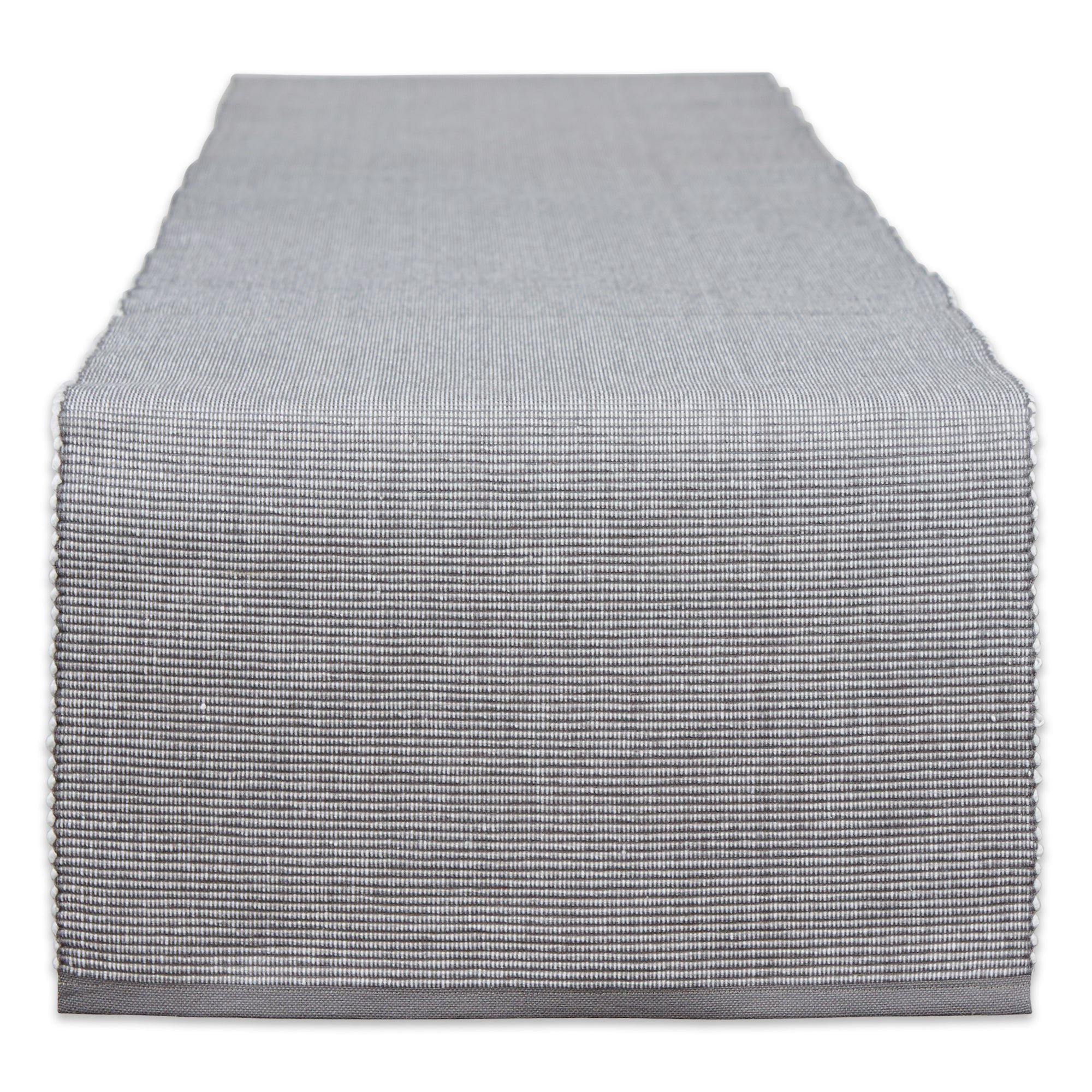 DII Gray & White 2Tone Ribbed Table Runner