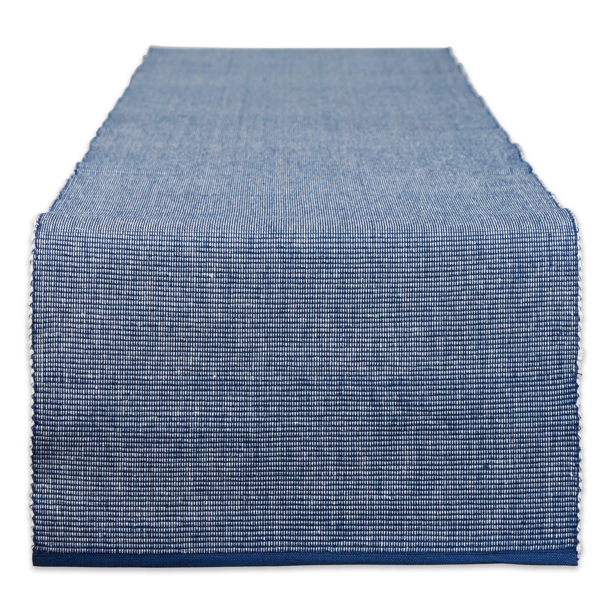 Dii Navy & White 2-Tone Ribbed Table Runner
