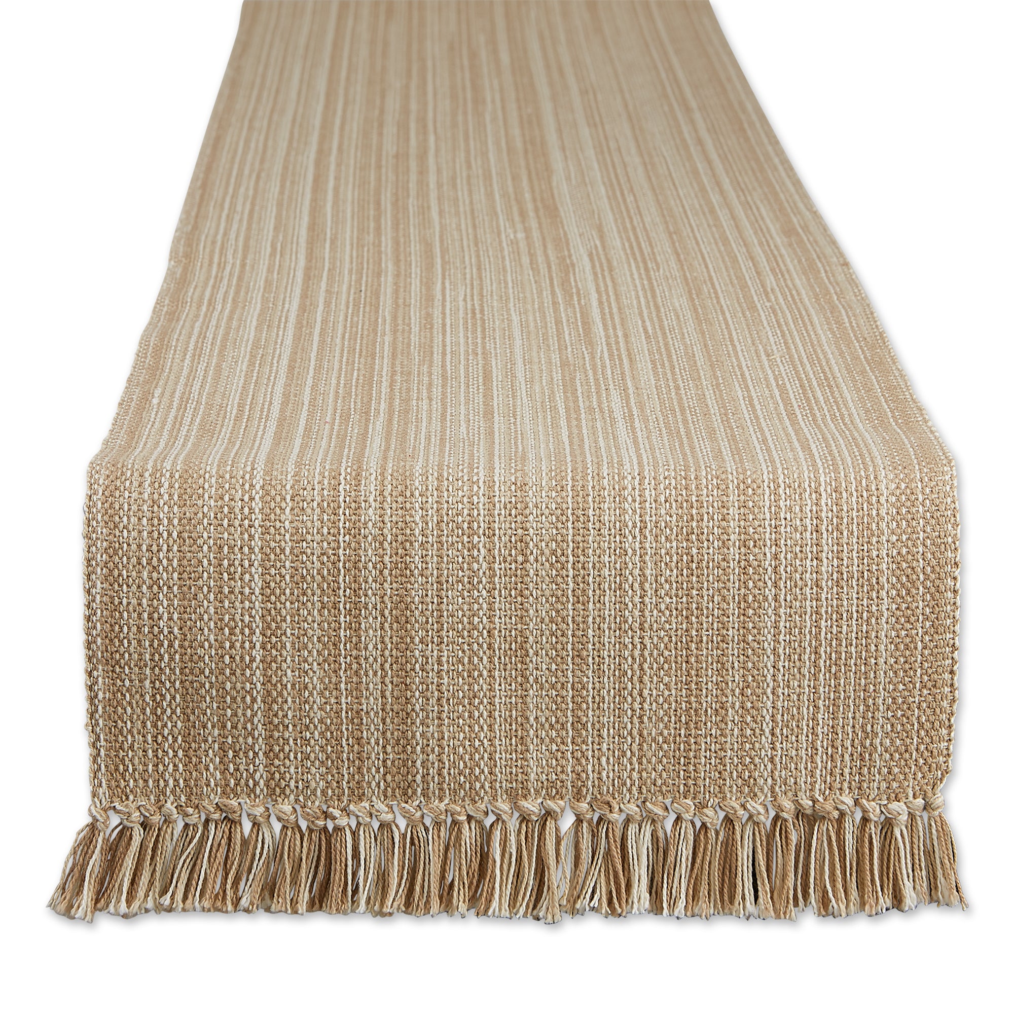 Dii Variegated Taupe Fringe Table Runner