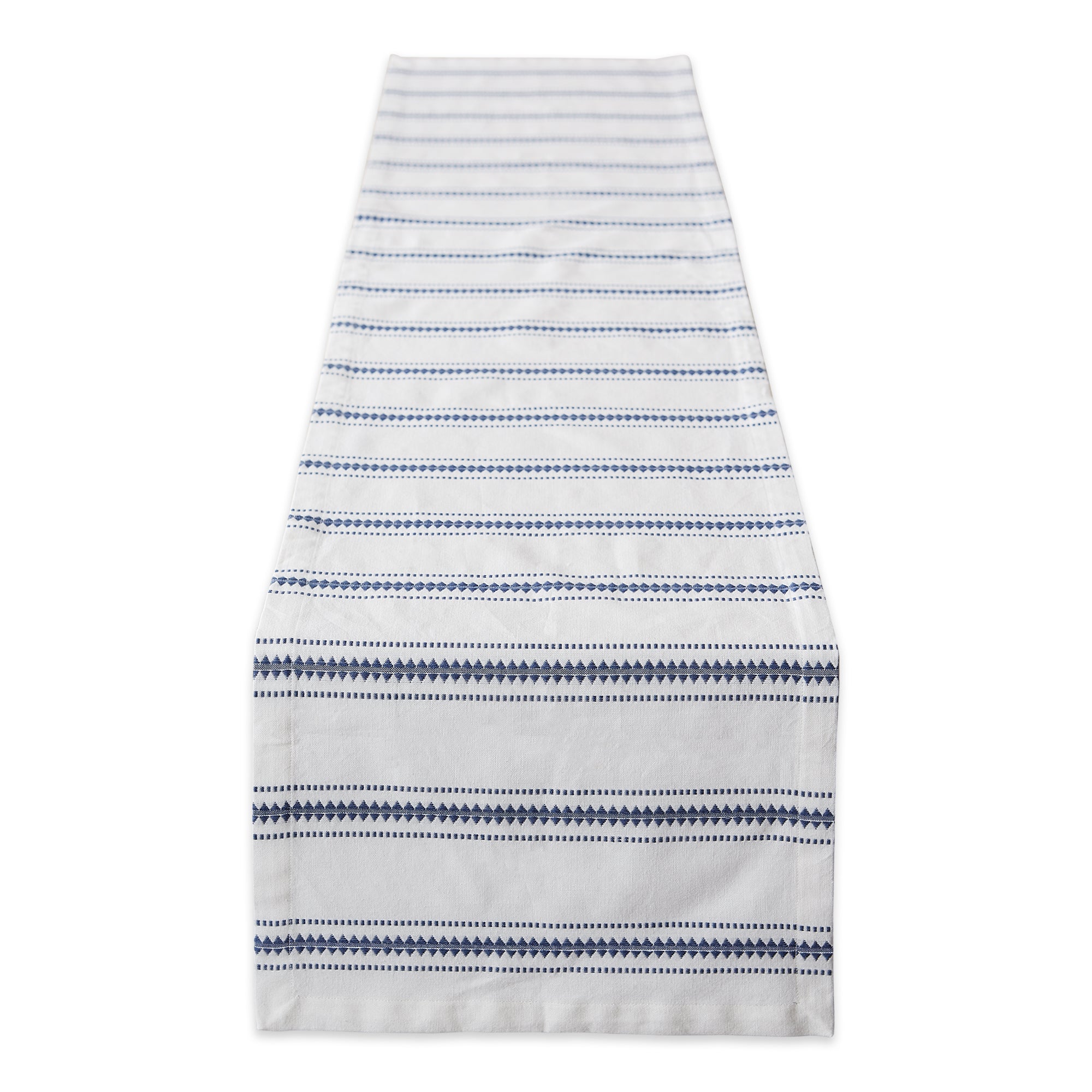 Dii French Blue Zig Dobby Stripe Table Runner