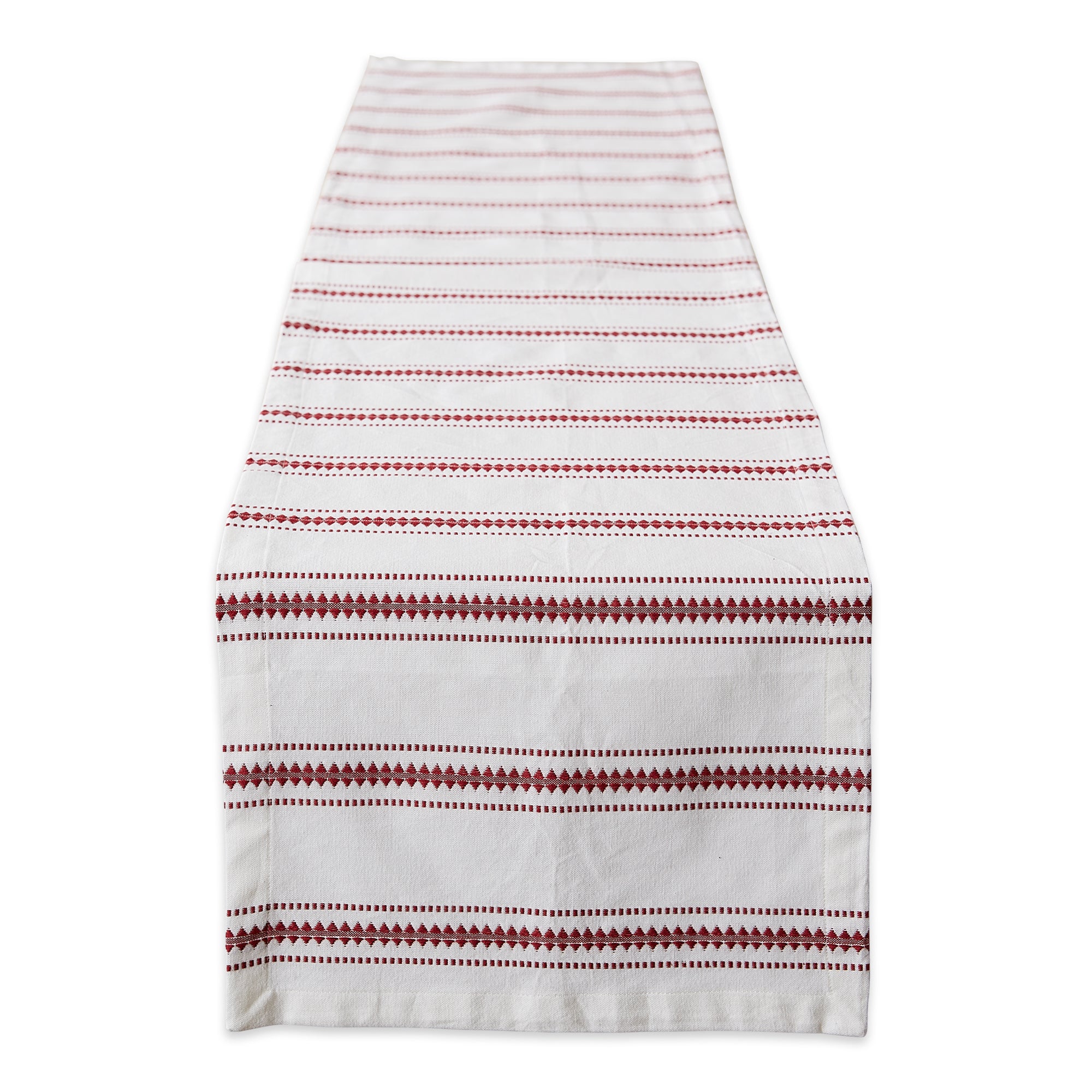 Dii Barn Red Zig Dobby Stripe Table Runner