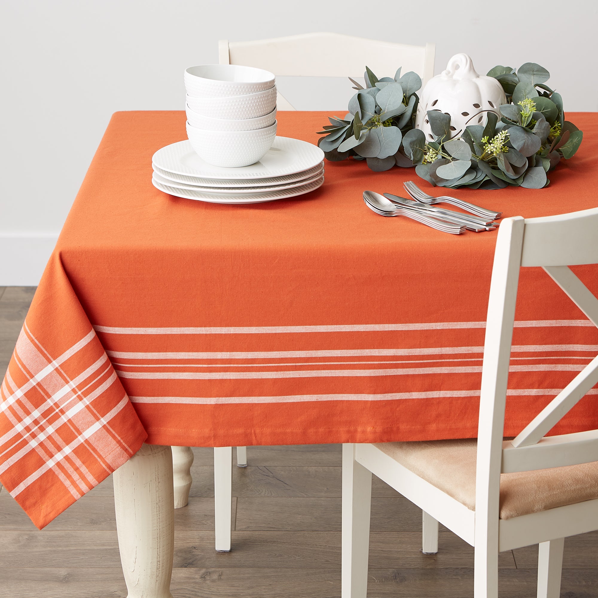 DII Burnt Orange Harvest Market Tablecloth 60X84