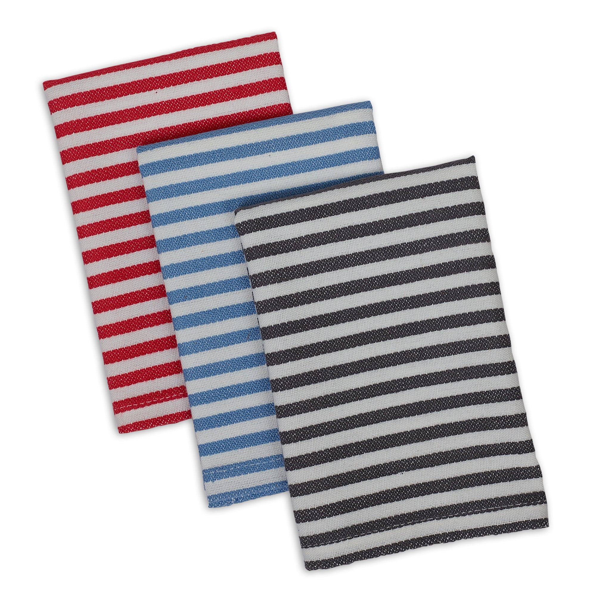DII I Love Paris Striped Heavyweight Dishcloths Set/6