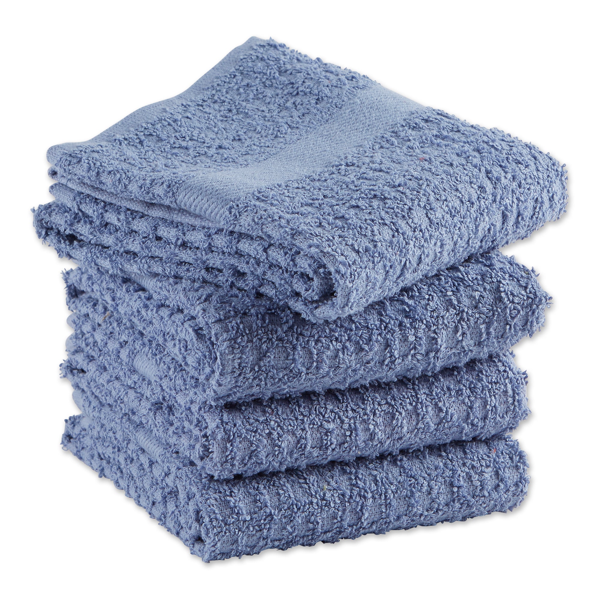 DII Solid Vintage Stonewash Blue Waffle Terry Dishtowel (Set of 4)