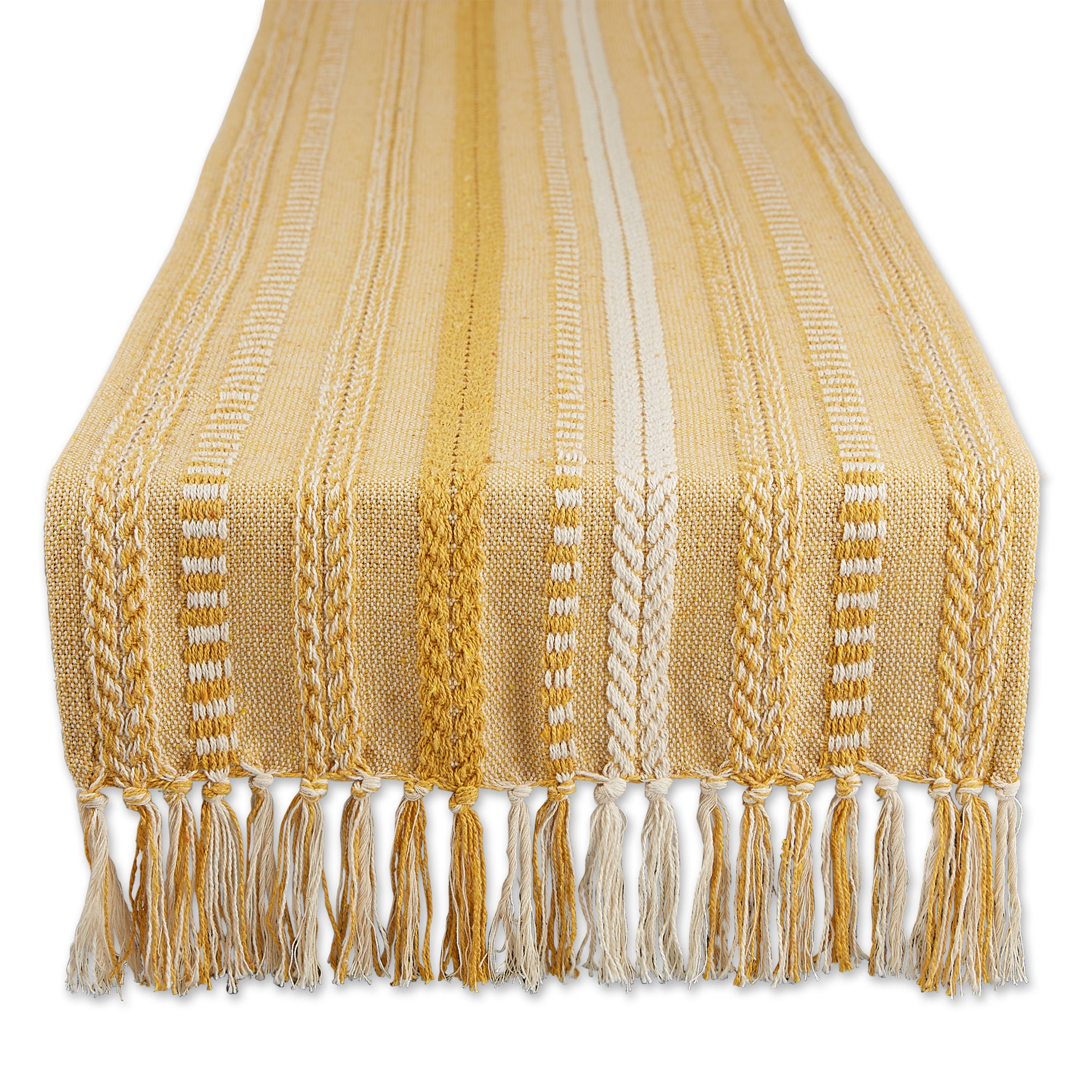 Dii Honey Gold Braided Stripe Table Runner
