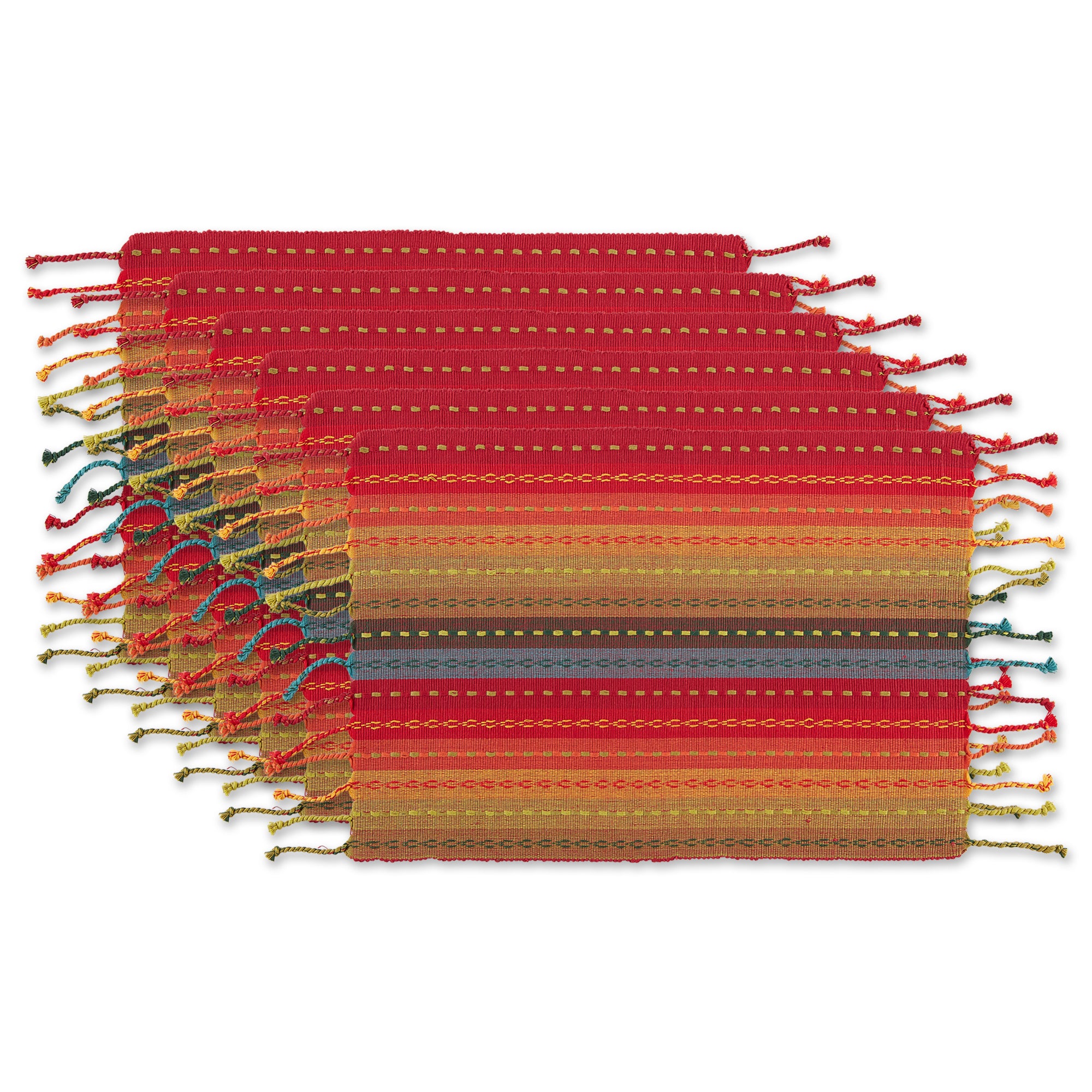 Dii Spice Tonal Stripe With Fringe Placemat (Set Of 6)