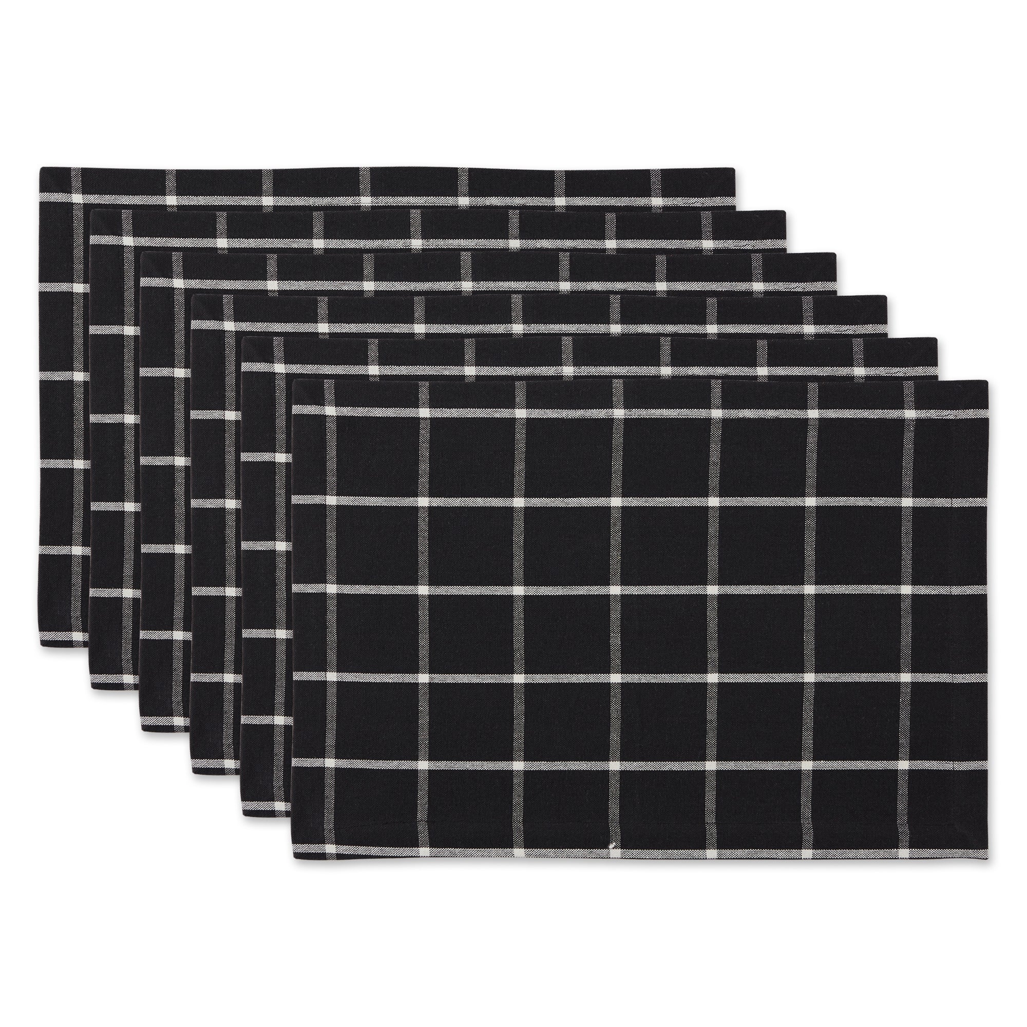 Dii Black Check Placemat (Set Of 6)