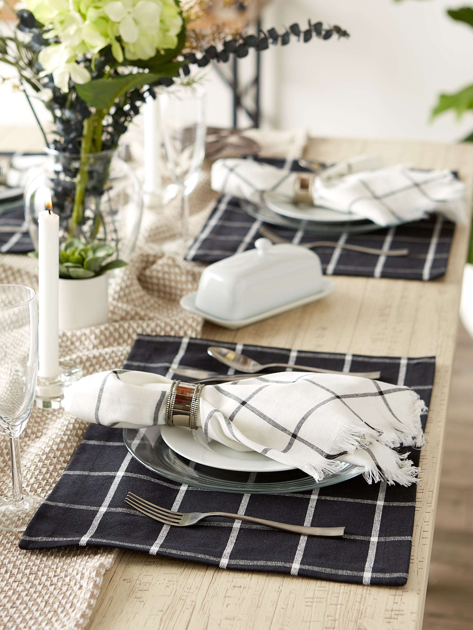DII Black Check Placemat (Set of 6)