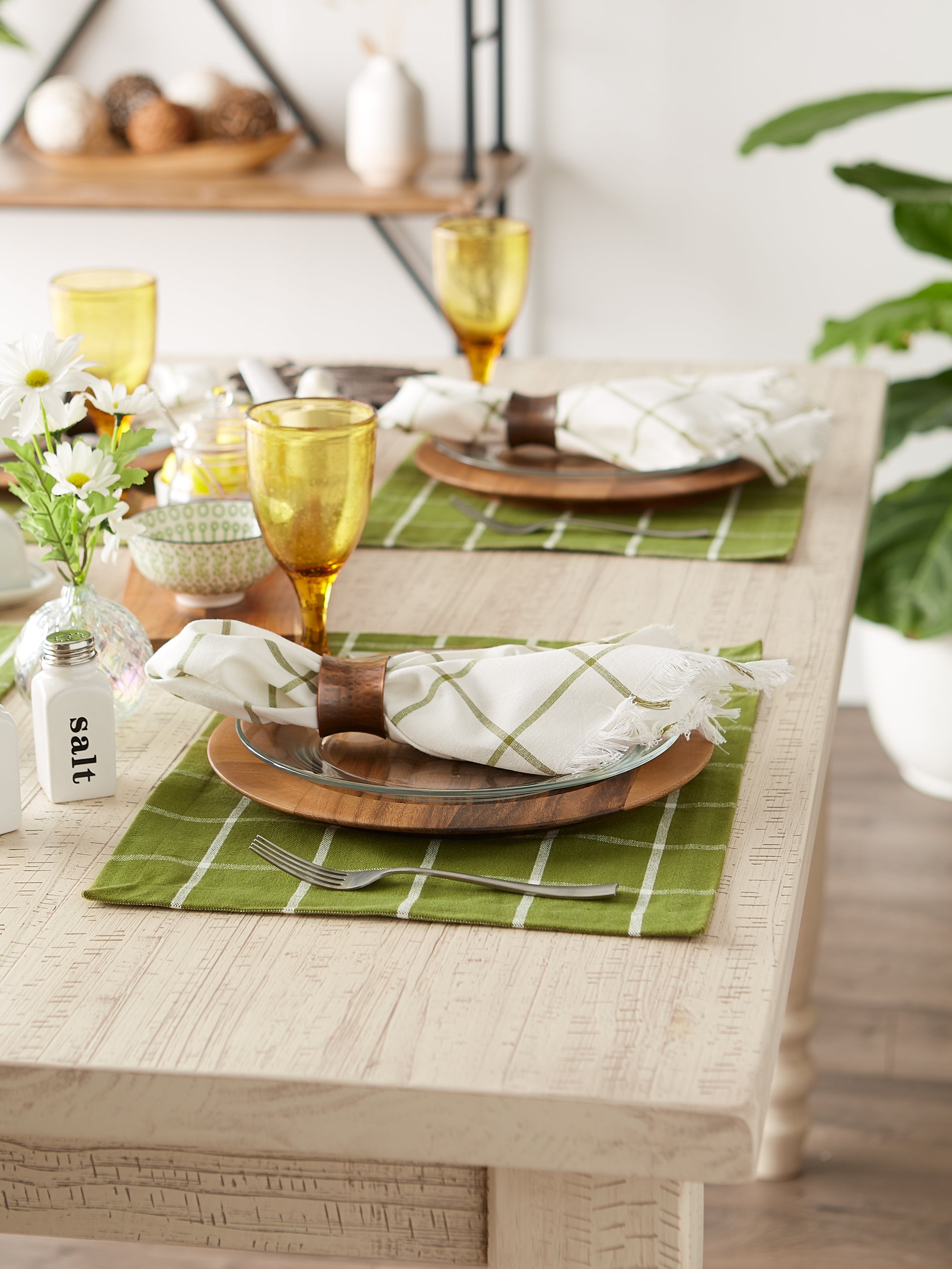 DII Ventana Green Check Placemat (Set of 6)