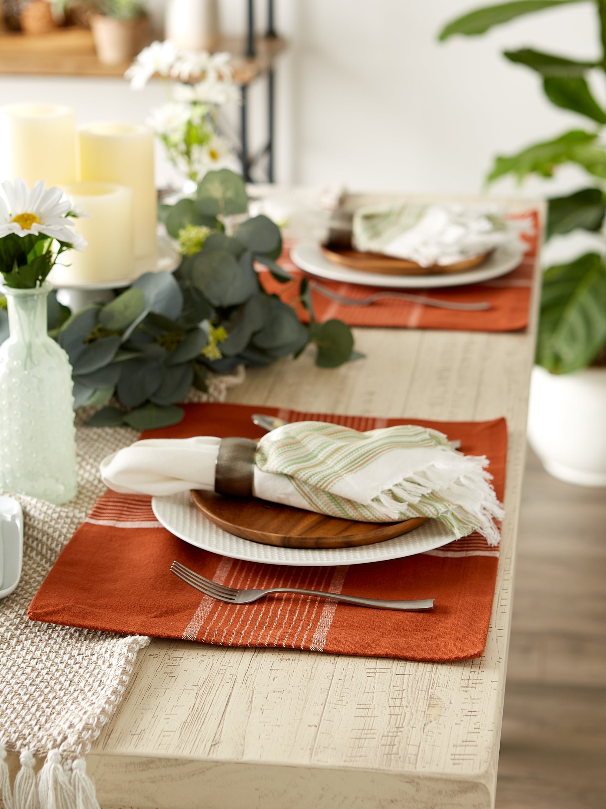 DII Fiesta Rust Check Placemat (Set of 6)