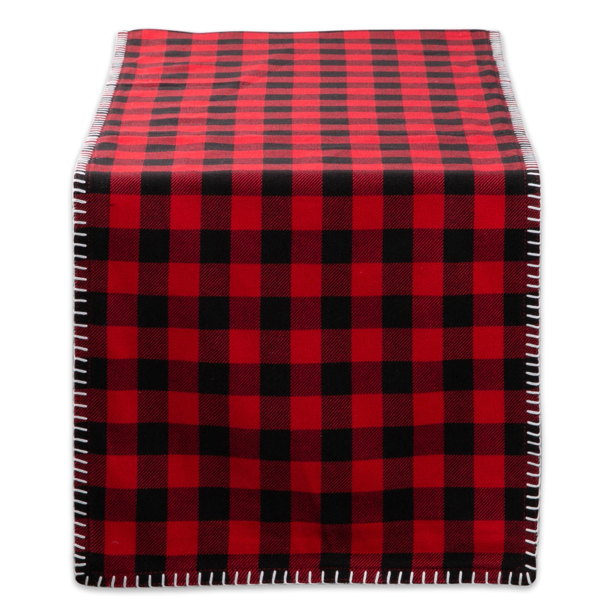 Dii Christmas Buffalo Check With Embroidery Table Runner