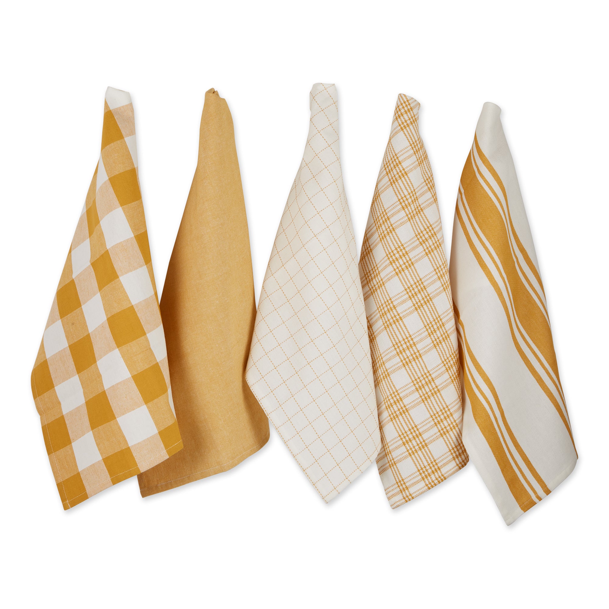 Dii Asst Honey Gold Everyday Dishtowel (Set Of 5)