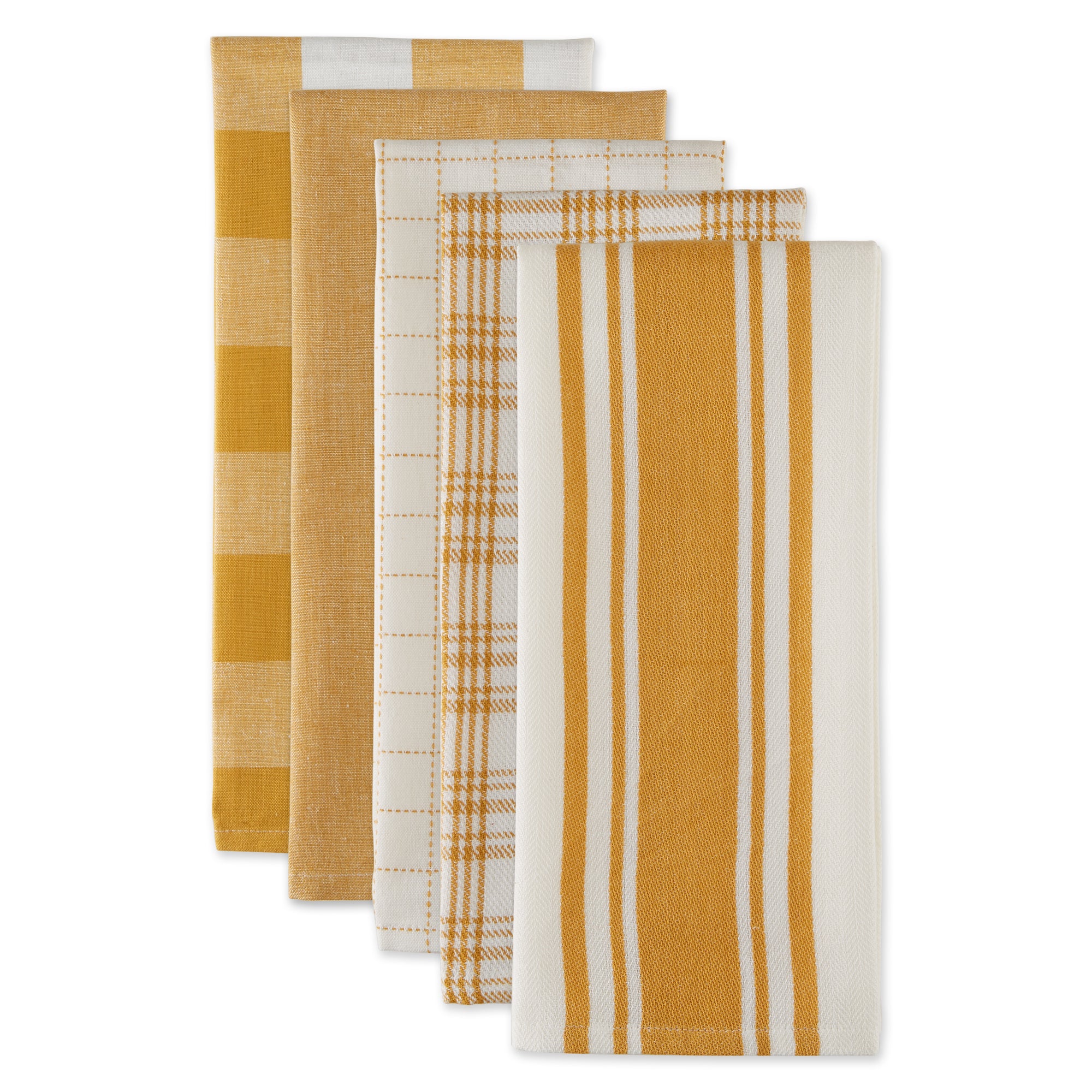 Dii Asst Honey Gold Everyday Dishtowel (Set Of 5)