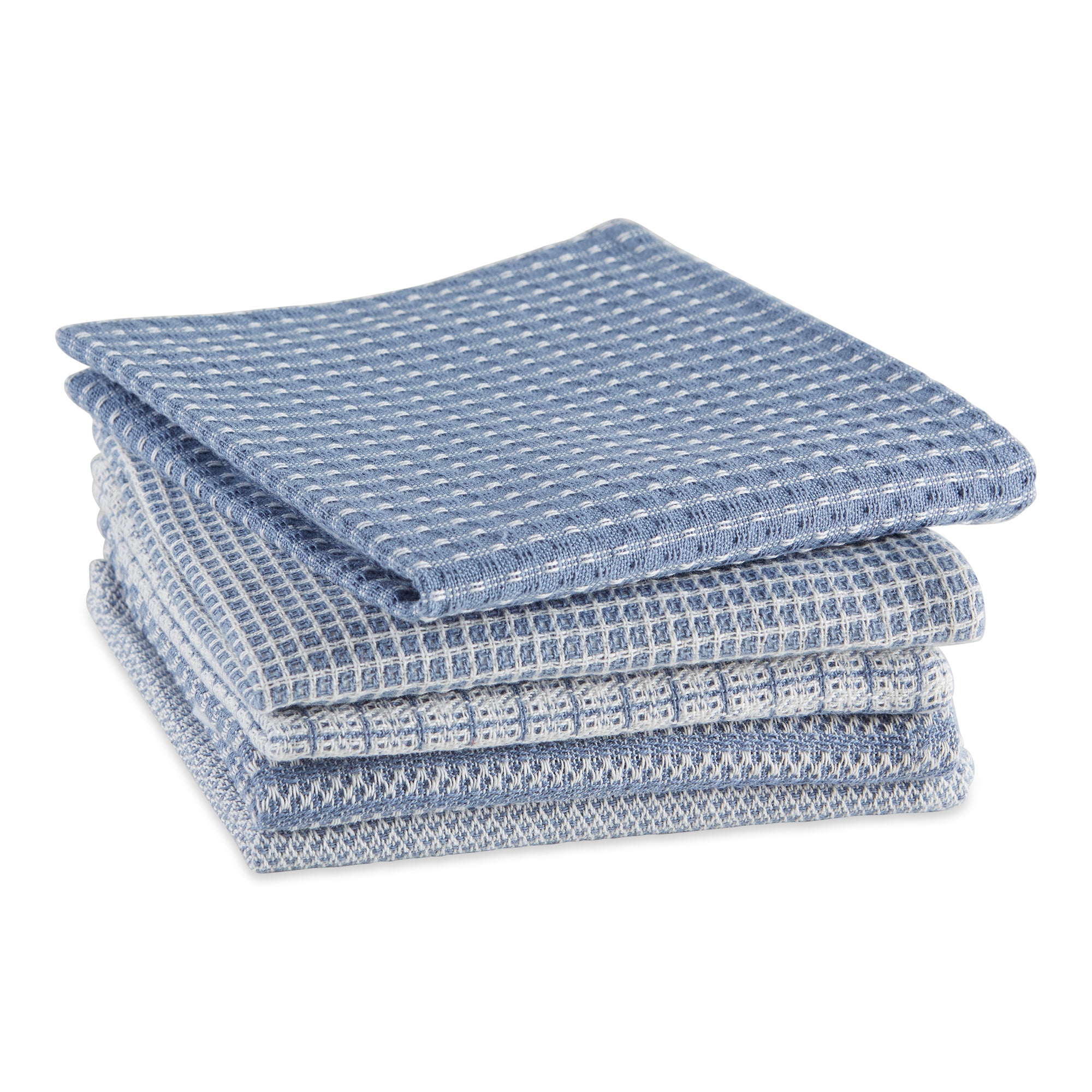 DII Asst Stonewash Blue Dishcloth (Set of 5)