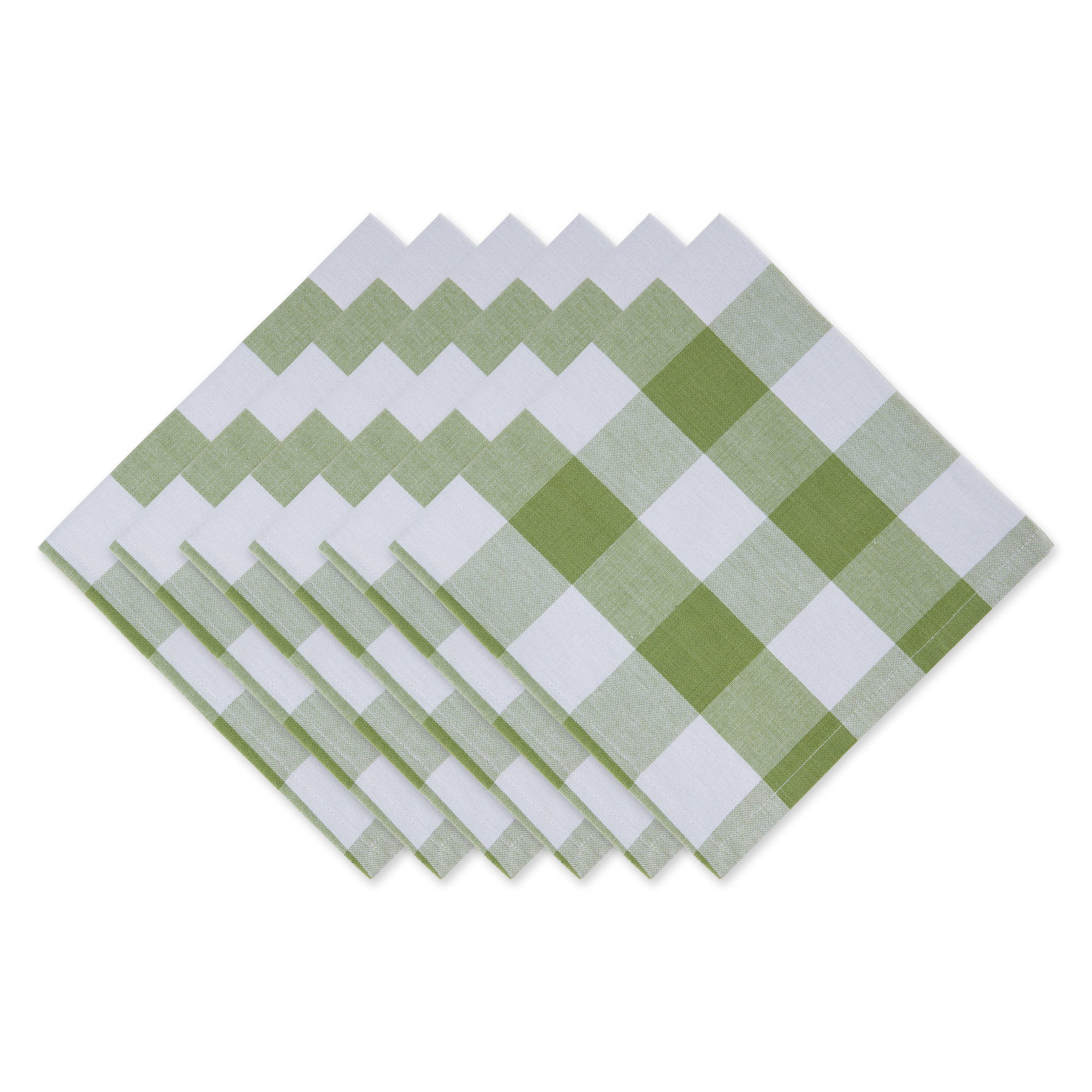Dii Antique Green Buffalo Check Napkin (Set Of 6)
