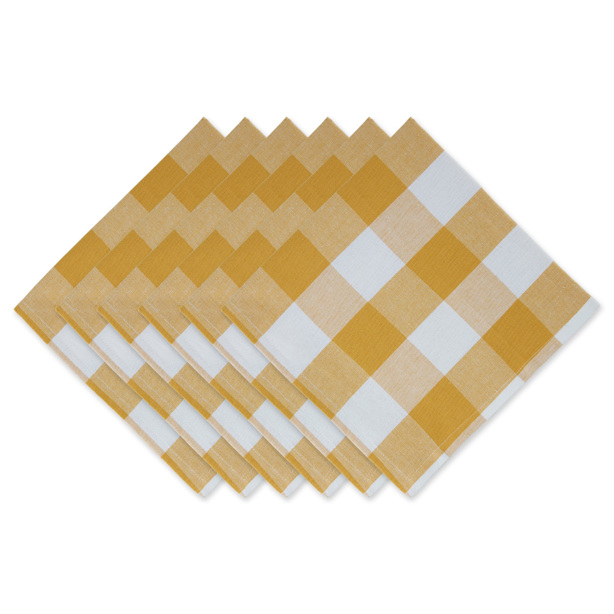 Dii Honey Gold Buffalo Check Napkin (Set Of 6)