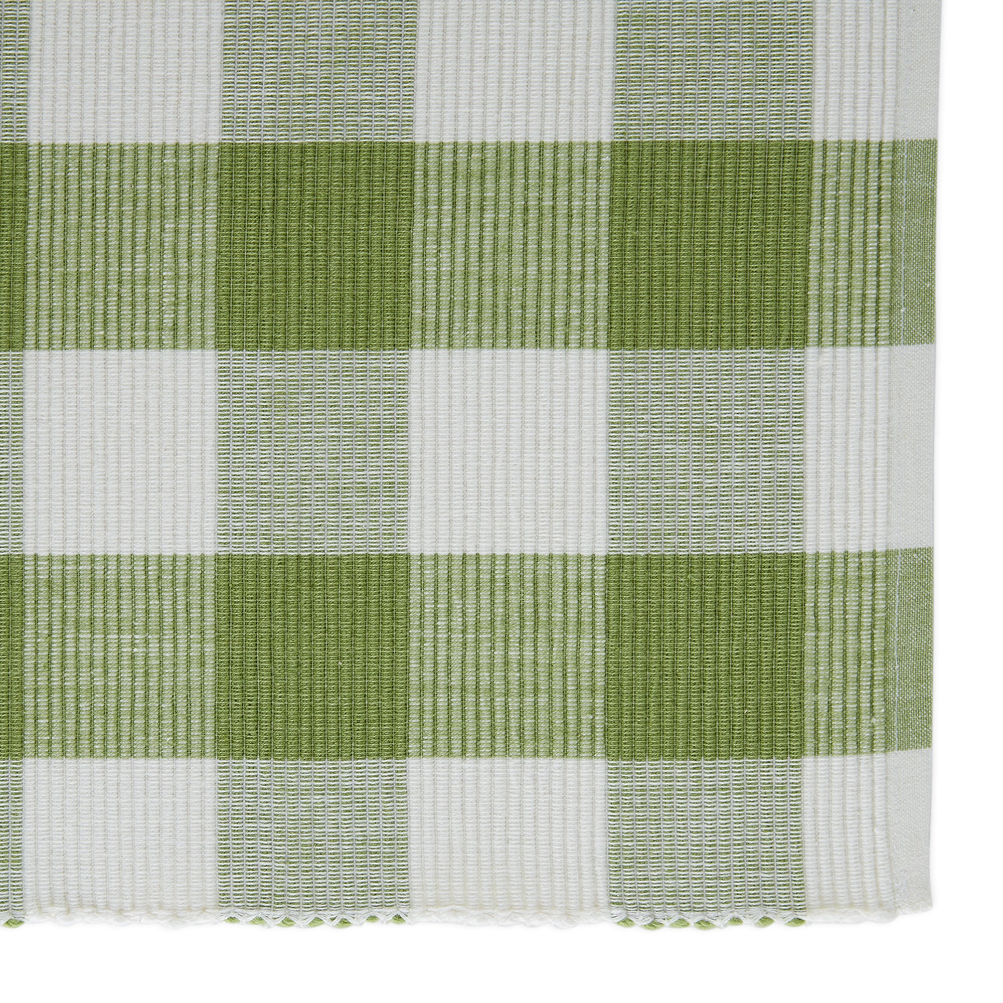 Dii Antique Green Buffalo Check Ribbed Placemat (Set Of 6)