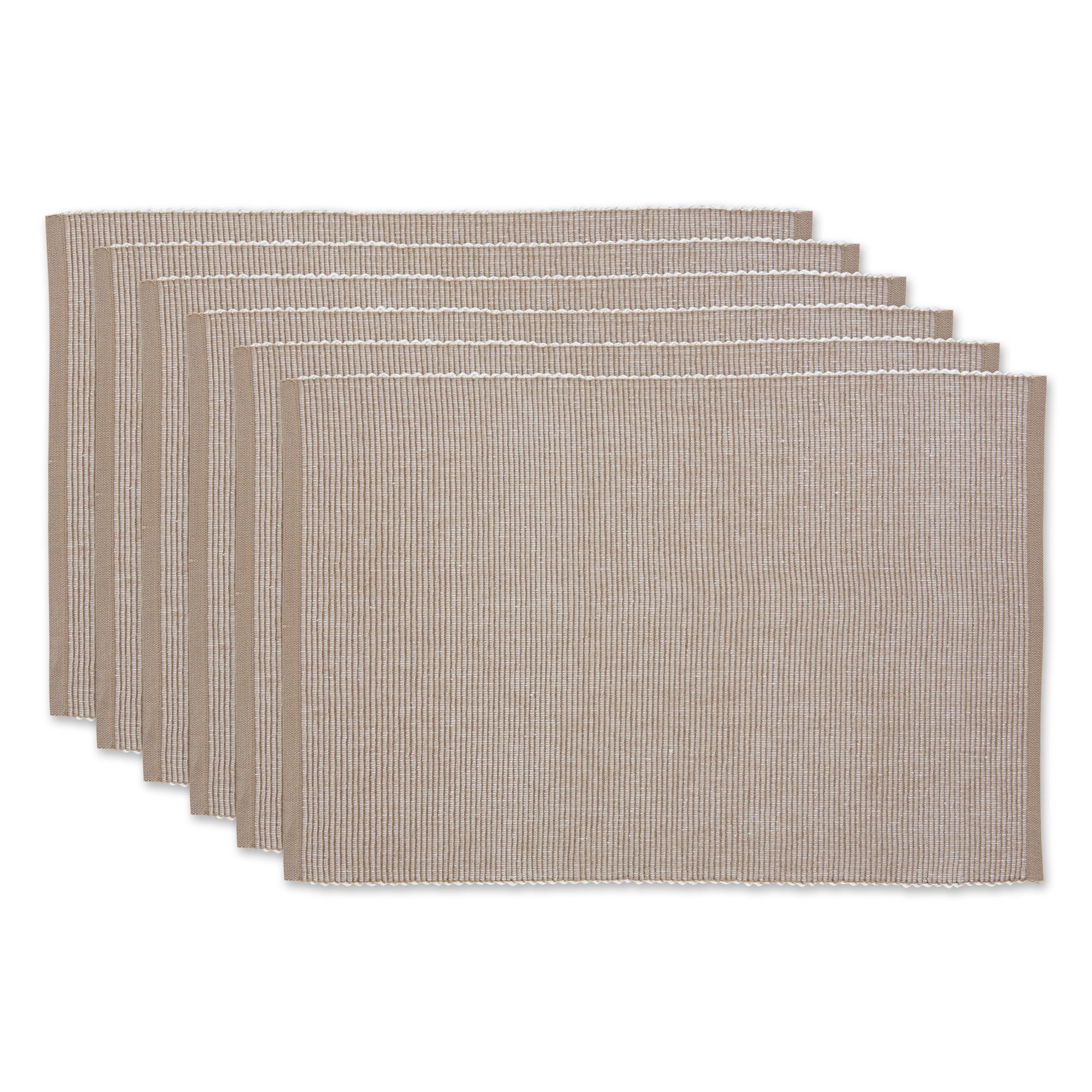 Dii Stone & White 2-Tone Ribbed Placemat (Set Of 6)