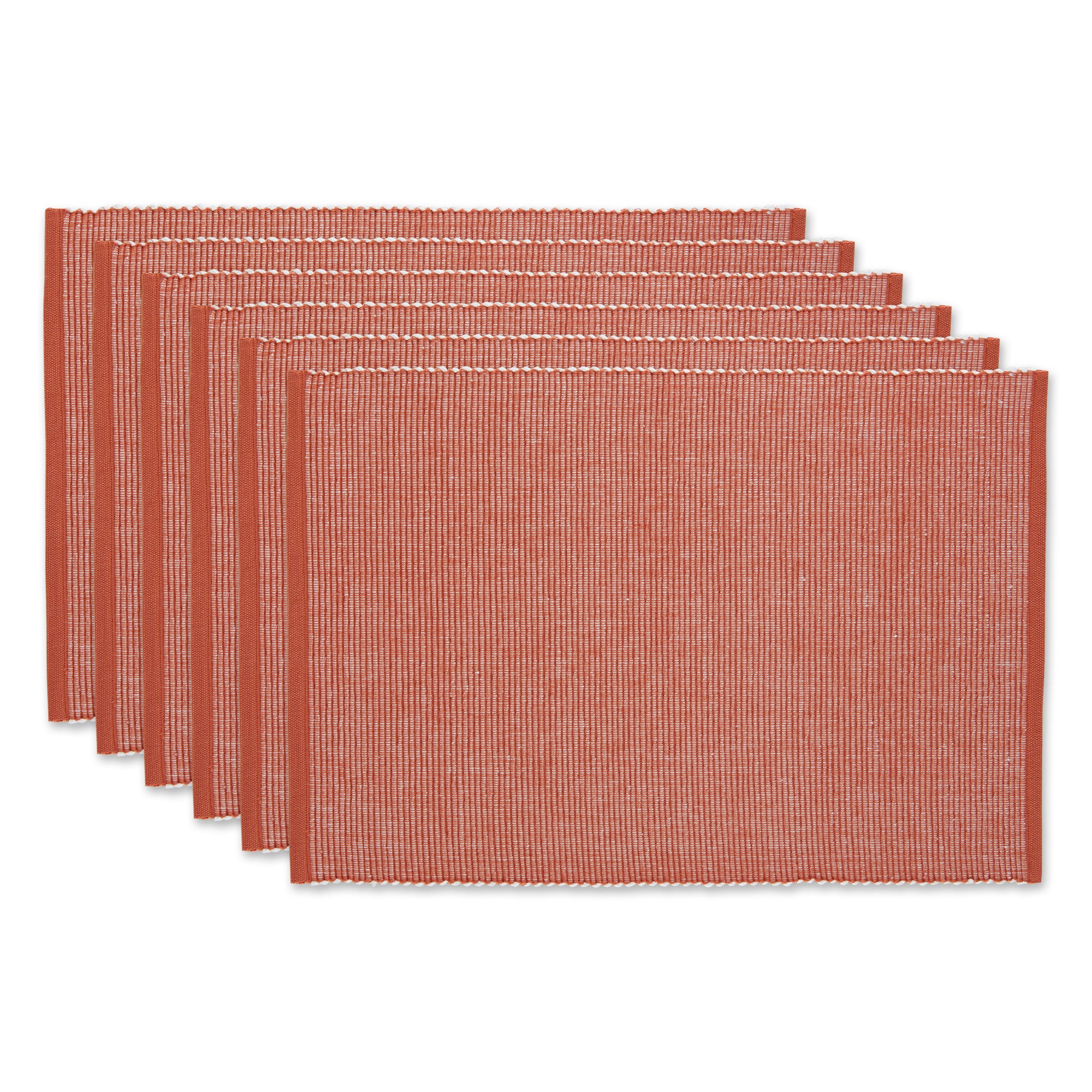 Dii Vintage Red & White 2-Tone Ribbed Placemat (Set Of 6)