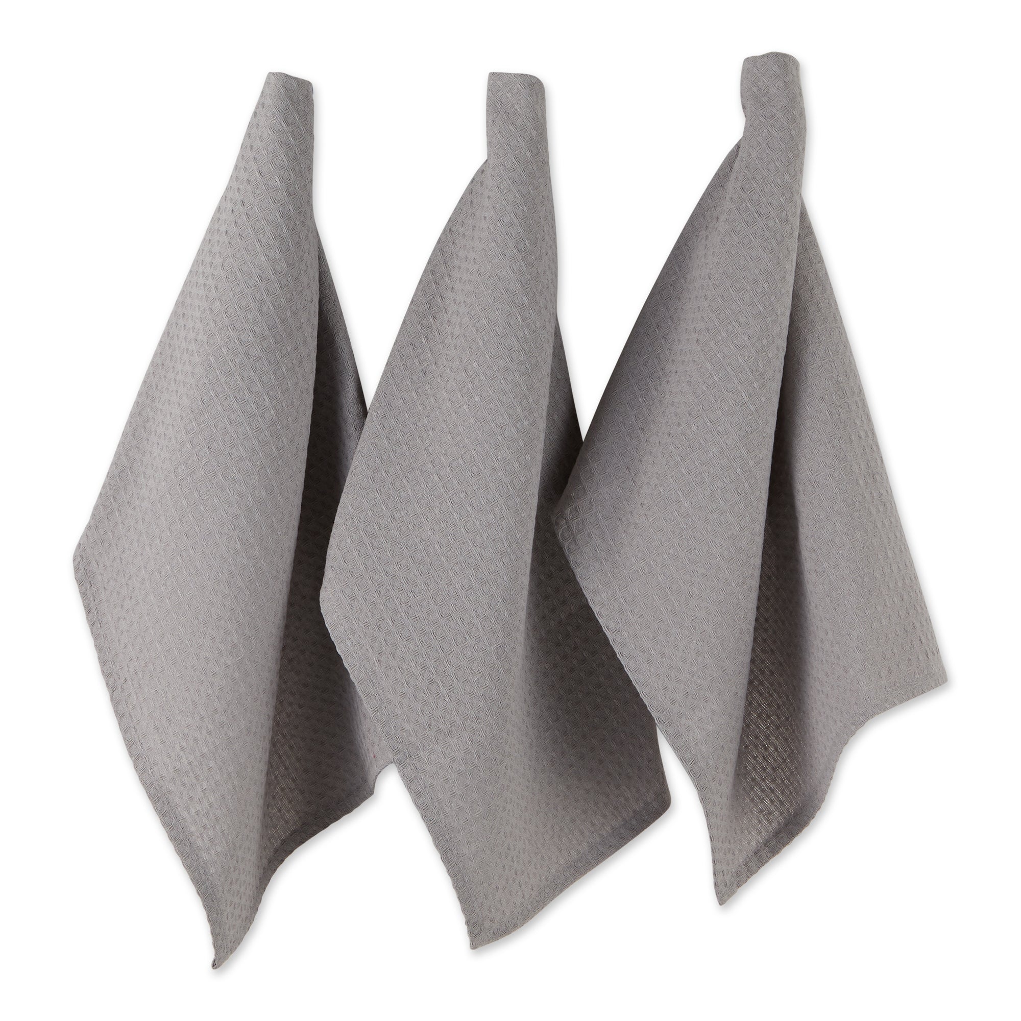 Dii Gray Recycled Cotton Waffle Dishtowel (Set Of 6)