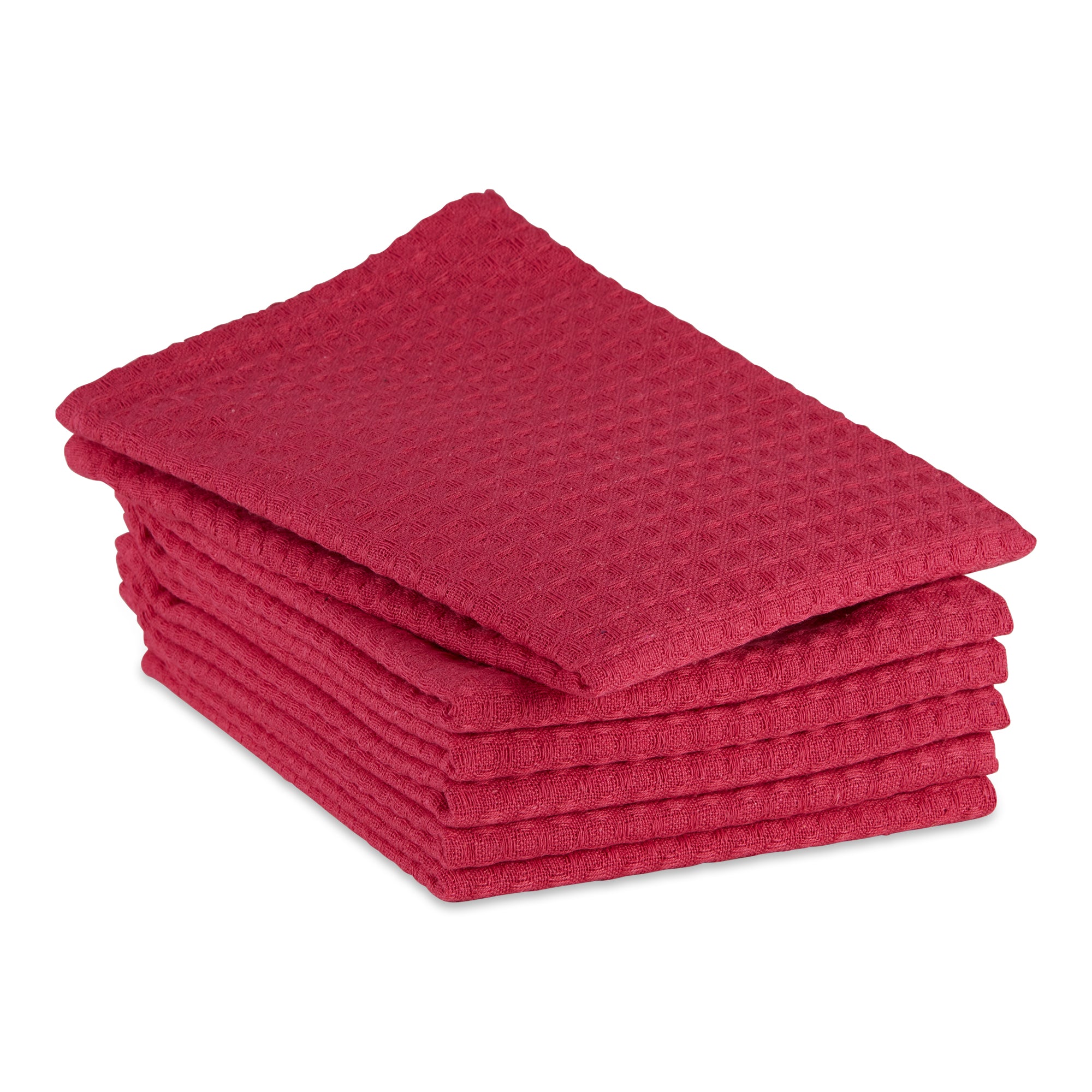 DII Pink Recycled Cotton Waffle Dishtowel (Set of 6)
