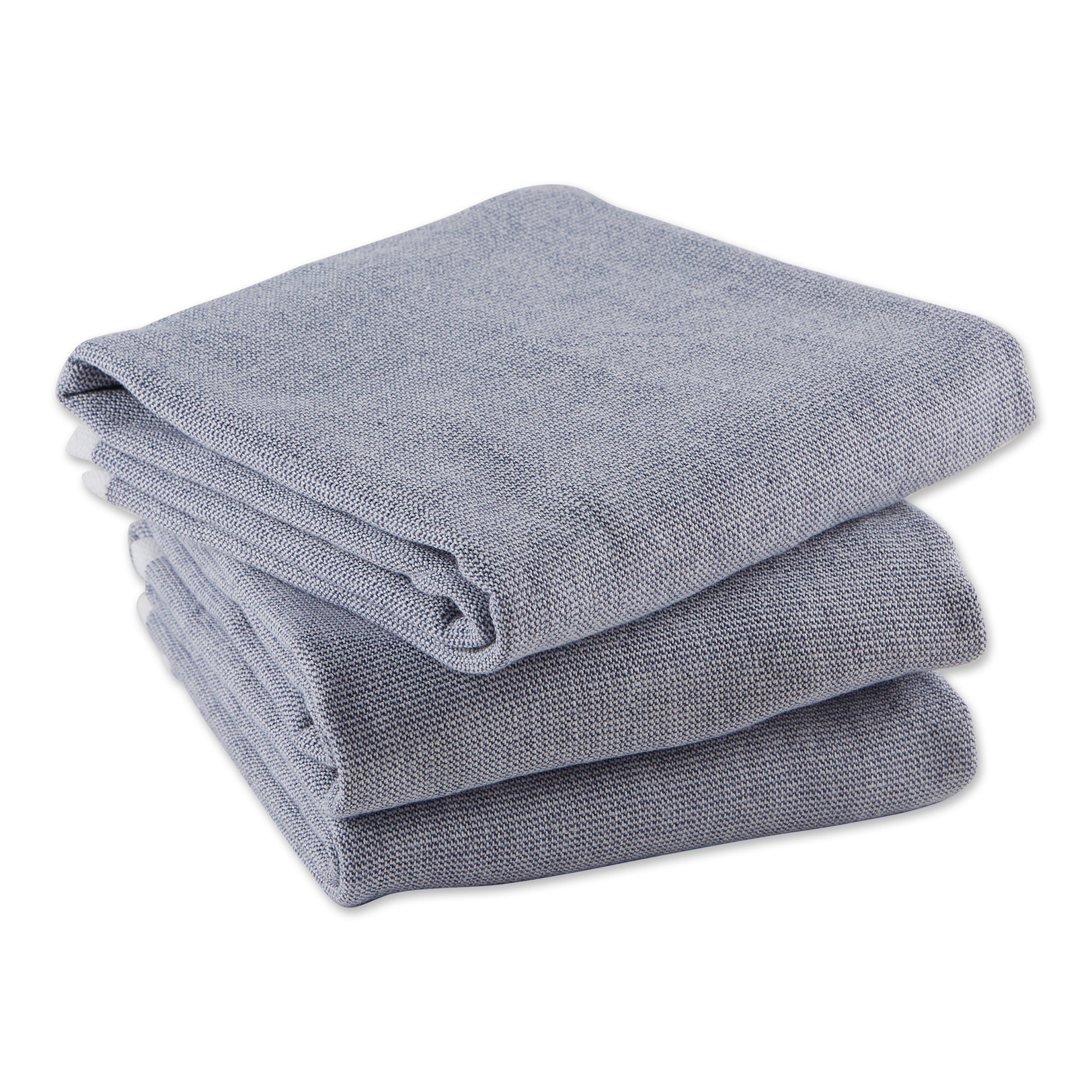FRENCH BLUE FRENCH TERRY CHAMBRAY SOLID DISHTOWEL 3 PIECE