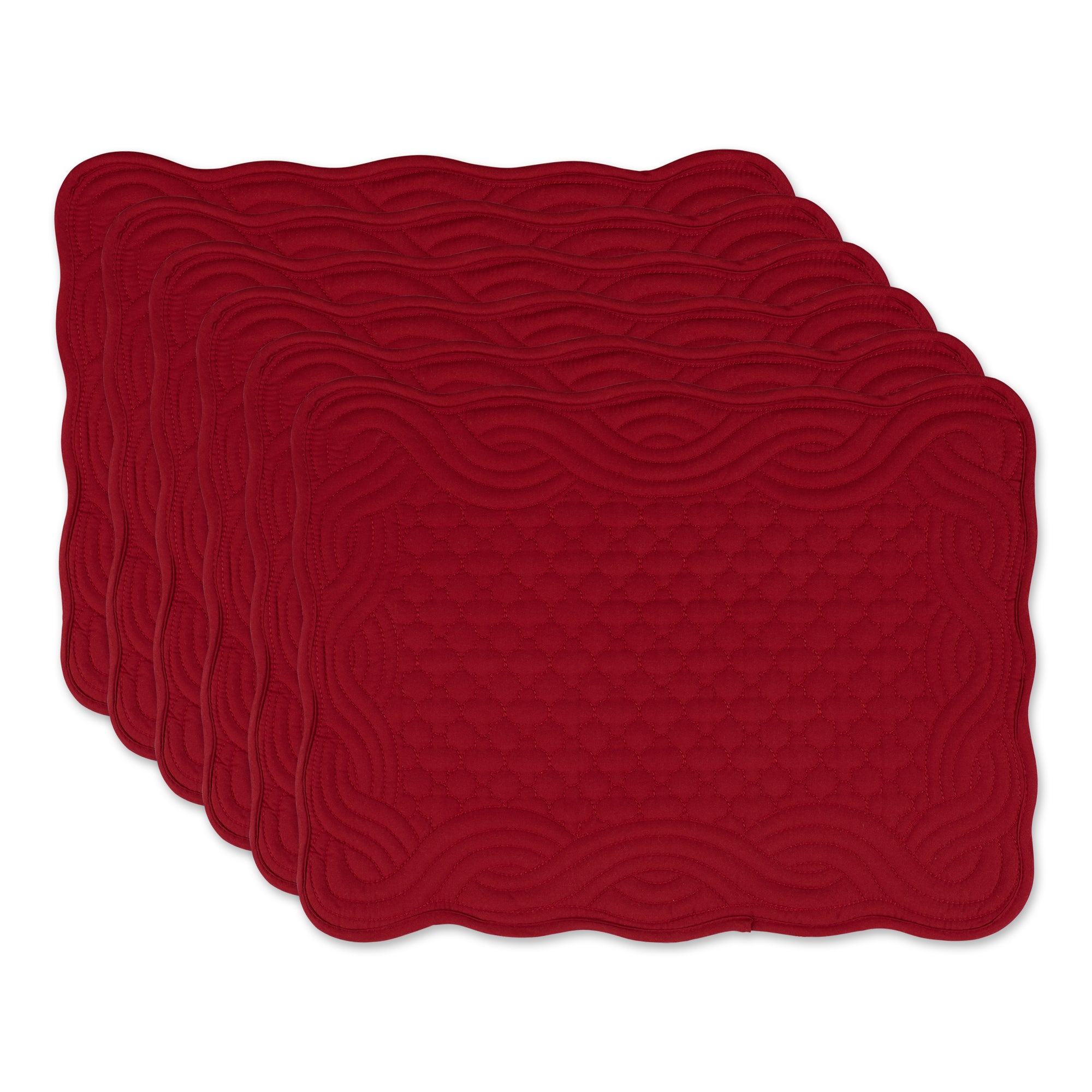 Dii Cranberry Quilted Farmhouse Placemat (Set Of 6)