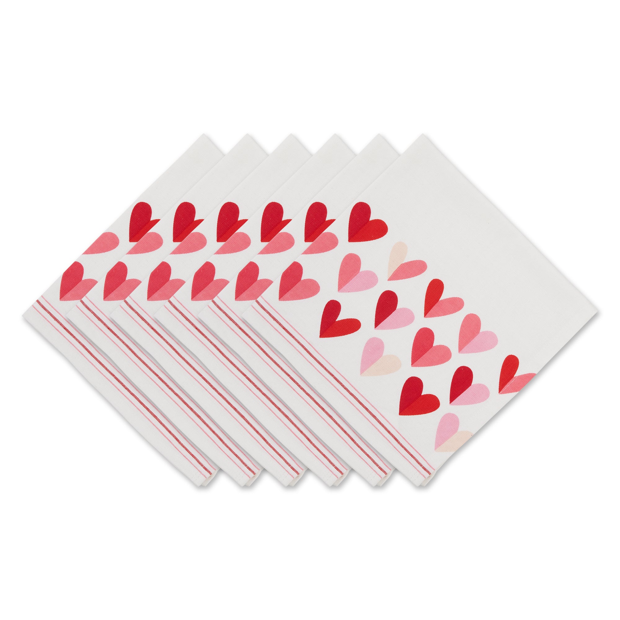 Dii Two Hearts Print Napkin (Set Of 6)