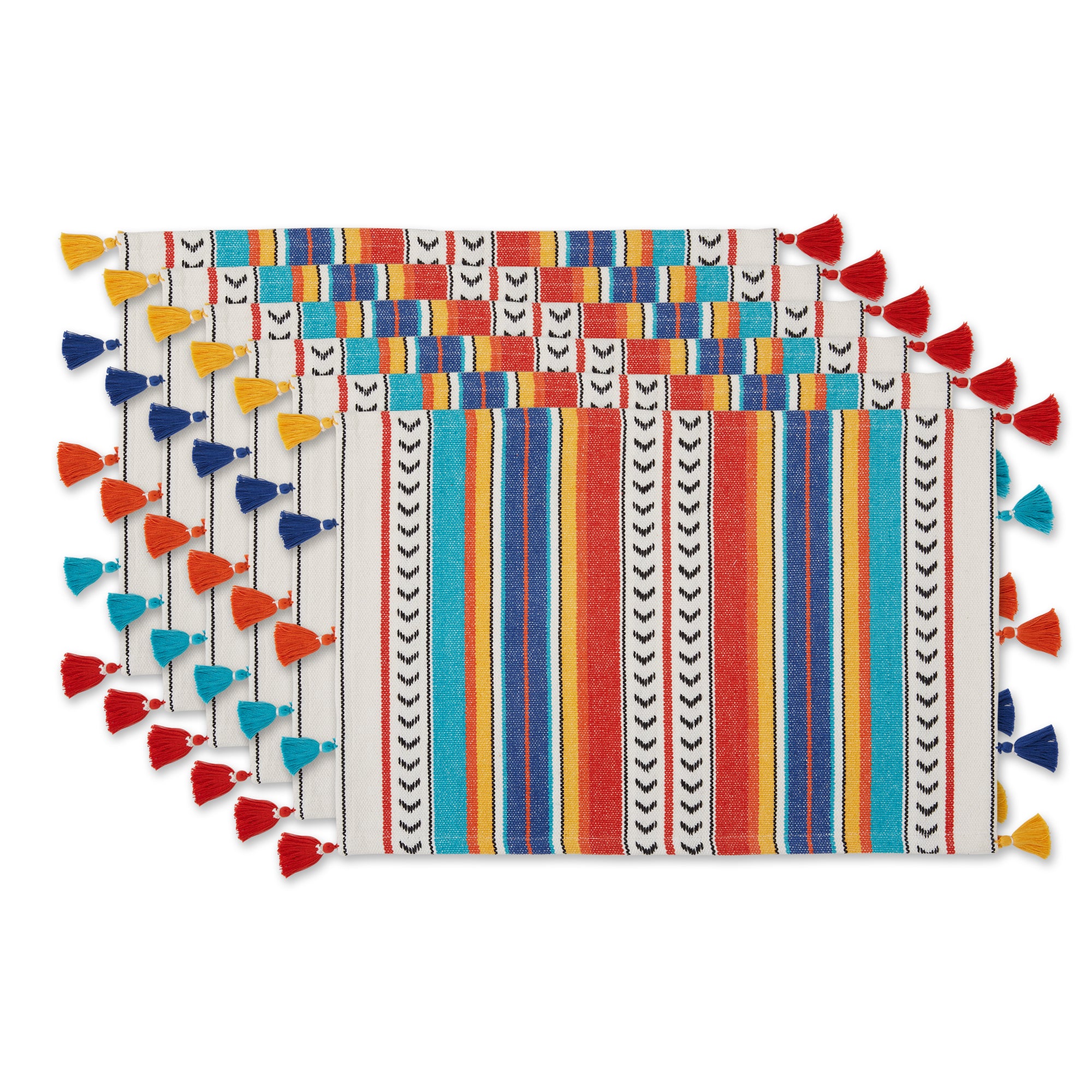Dii Picante Stripe Tassel Placemat Set Of 6