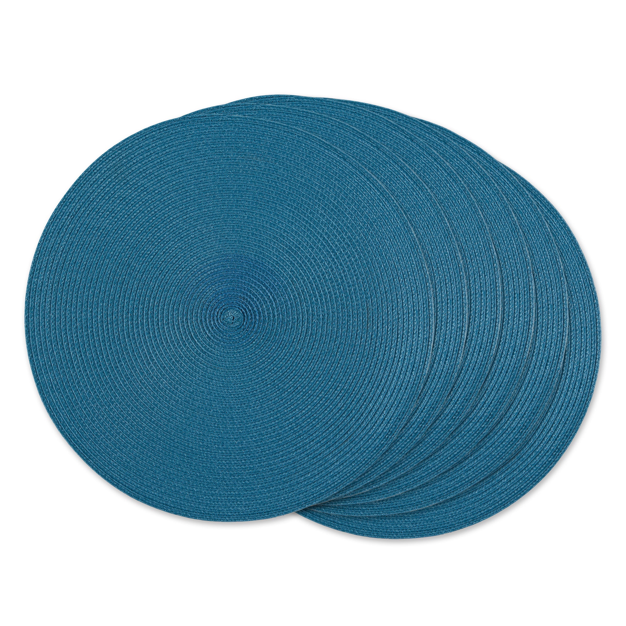 Storm Blue Round Pp Woven Placemat Set/6