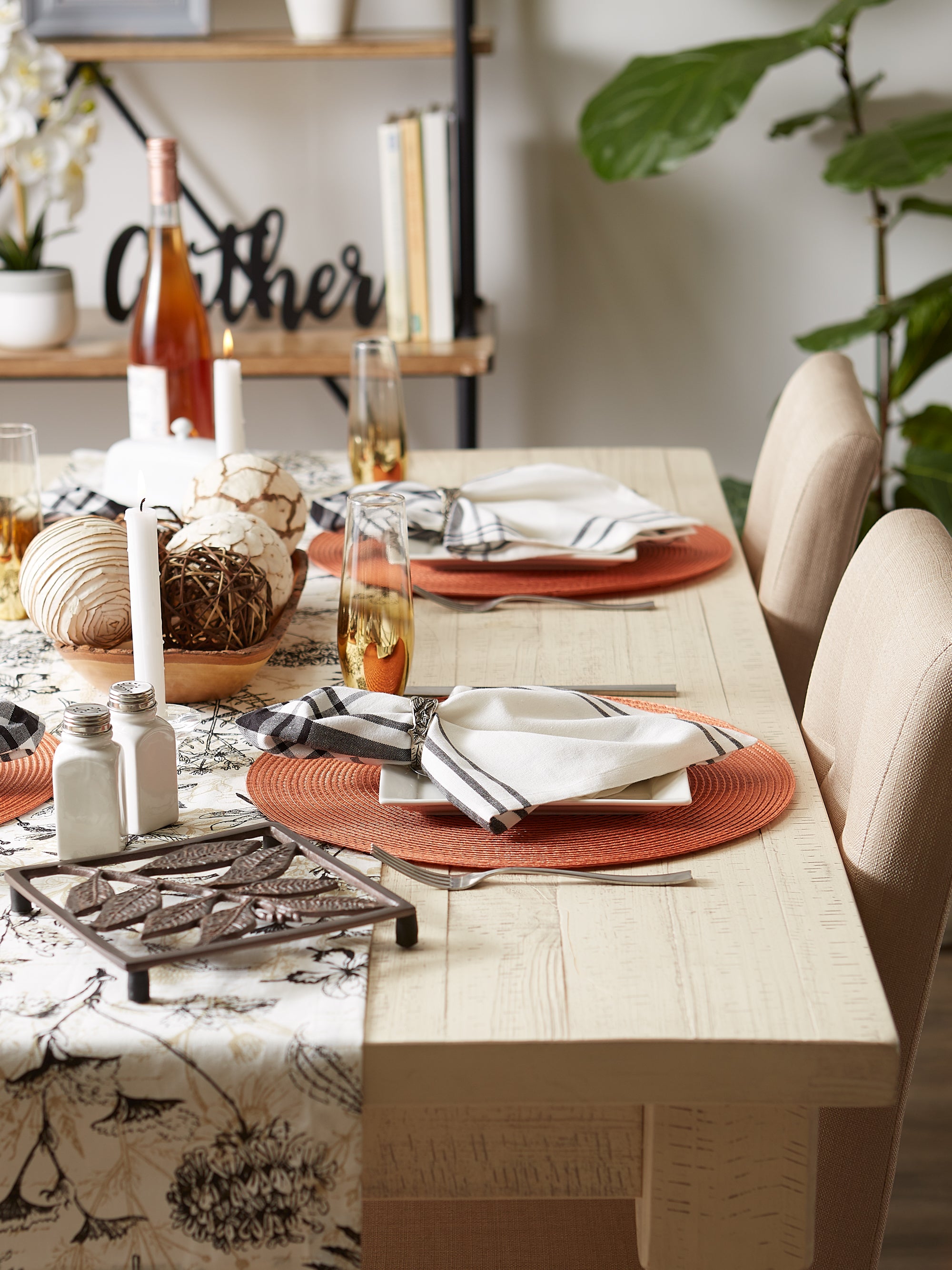 SPICE ROUND PP WOVEN PLACEMAT SET/6