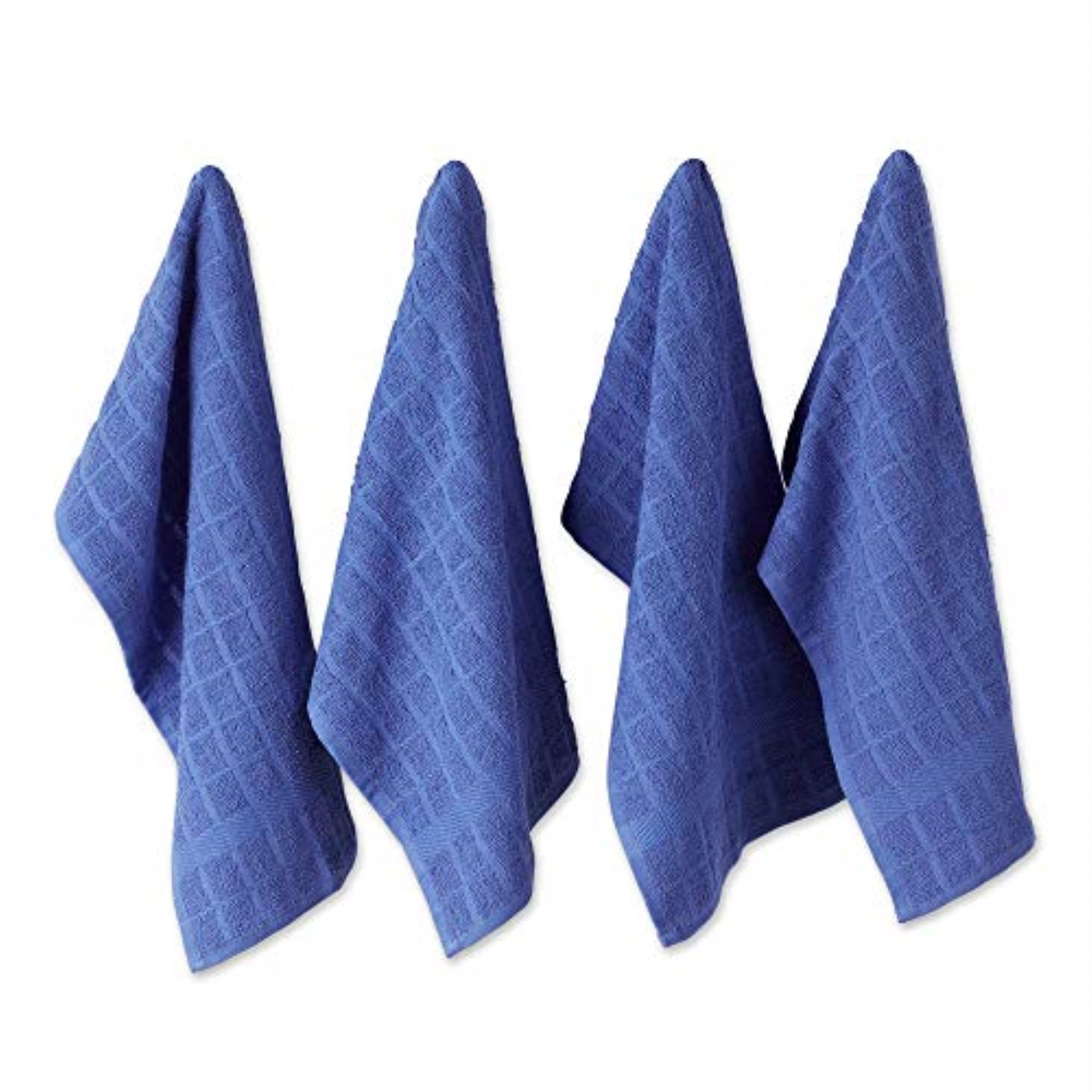 Dii Solid Blueberry Windowpane Terry Dishtowel 4 Piece