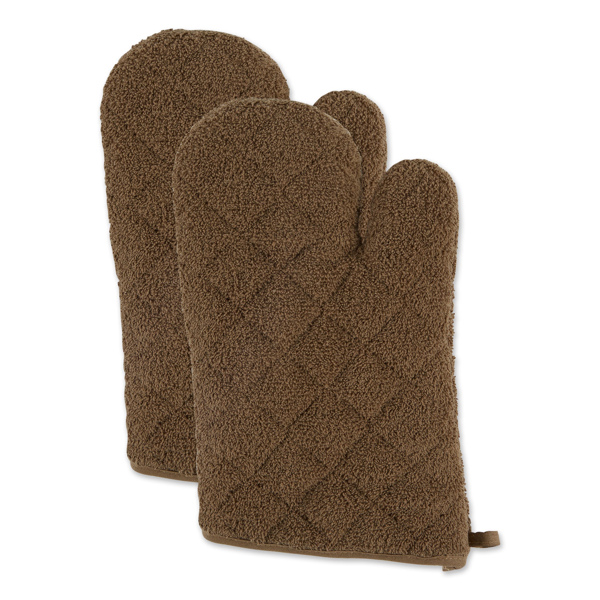 DII Brown Terry Oven Mitt (Set of 2)