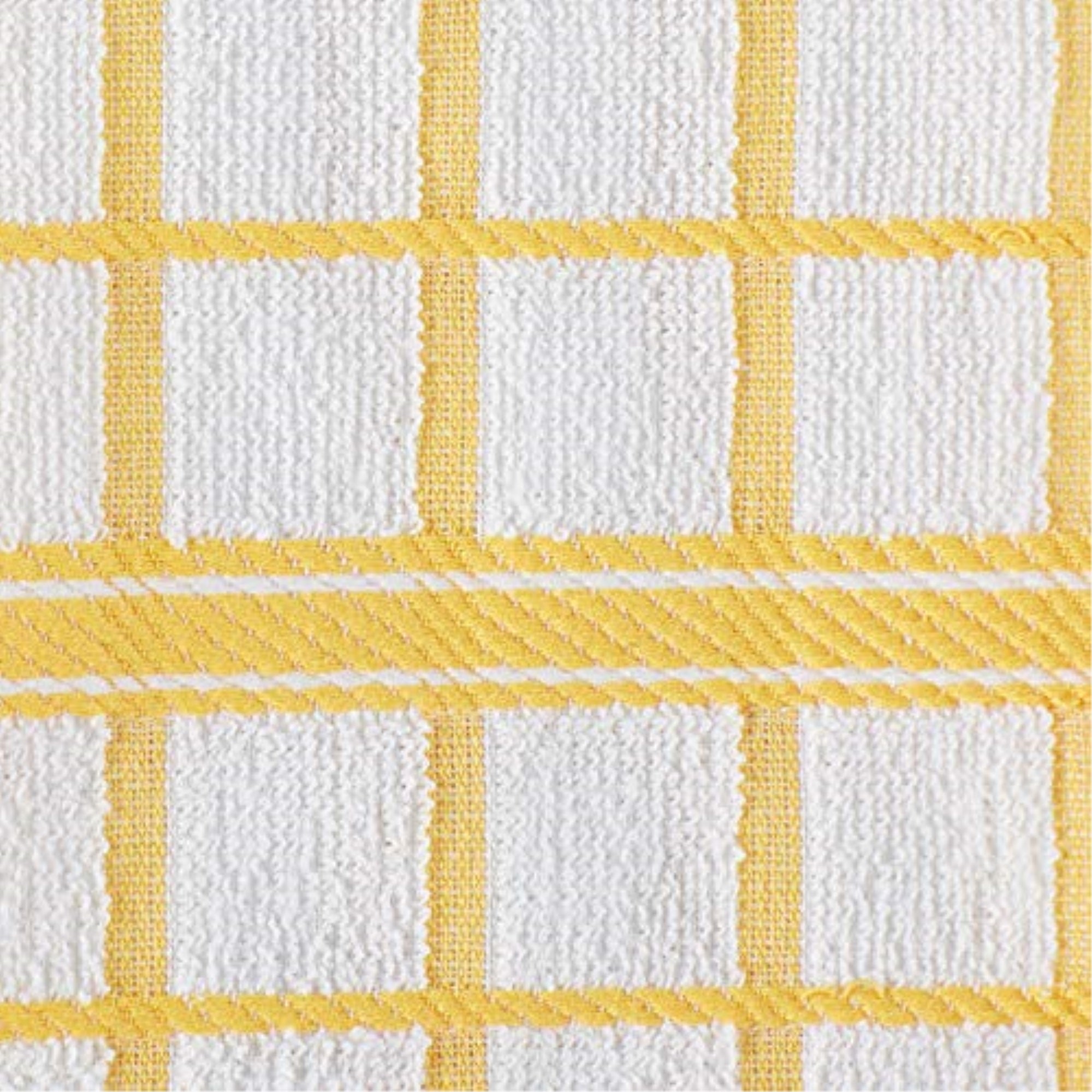 DII Yellow Windowpane Terry Dishtowel 4 Piece