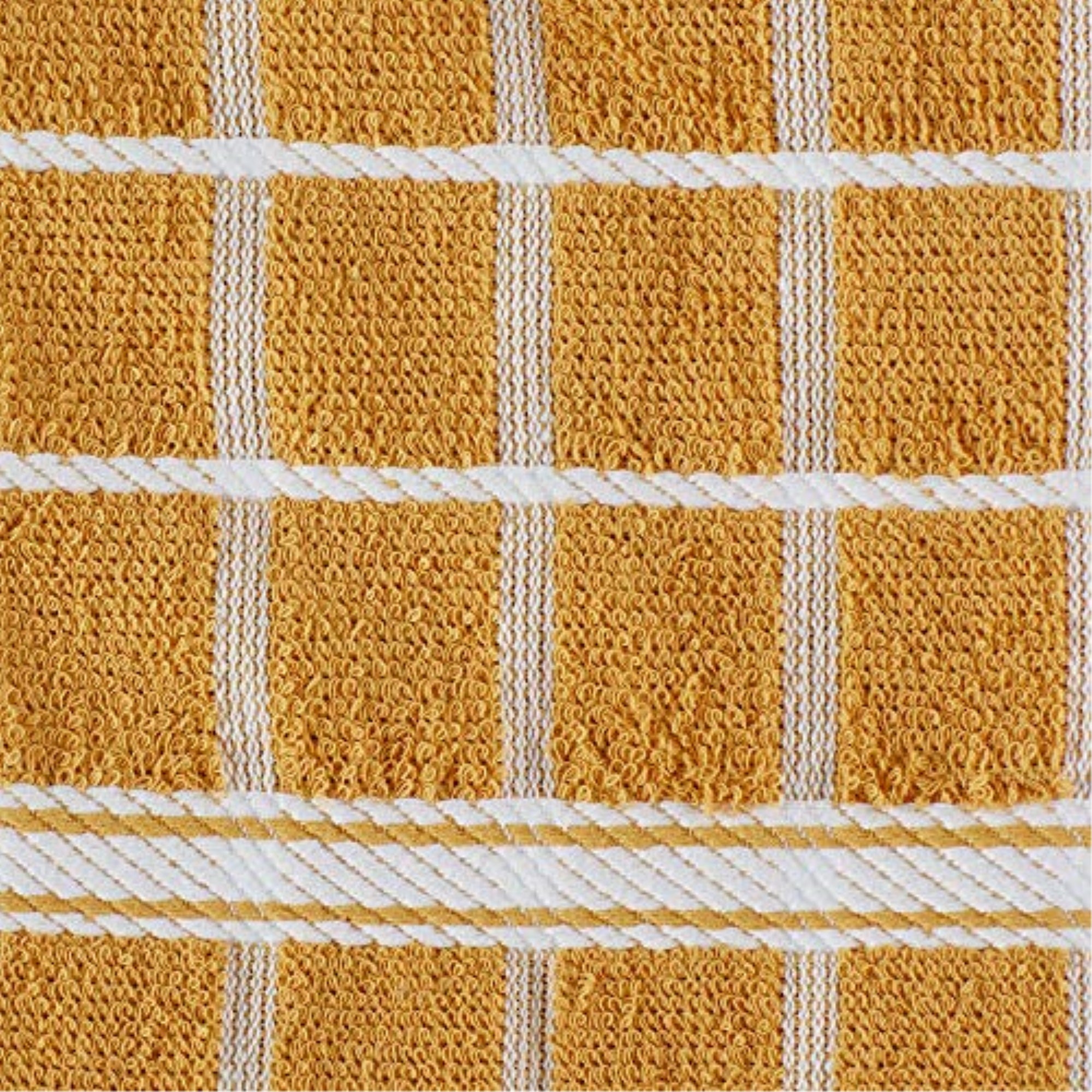 DII Honey Gold Solid Windowpane Terry Dishtowel 4 Piece