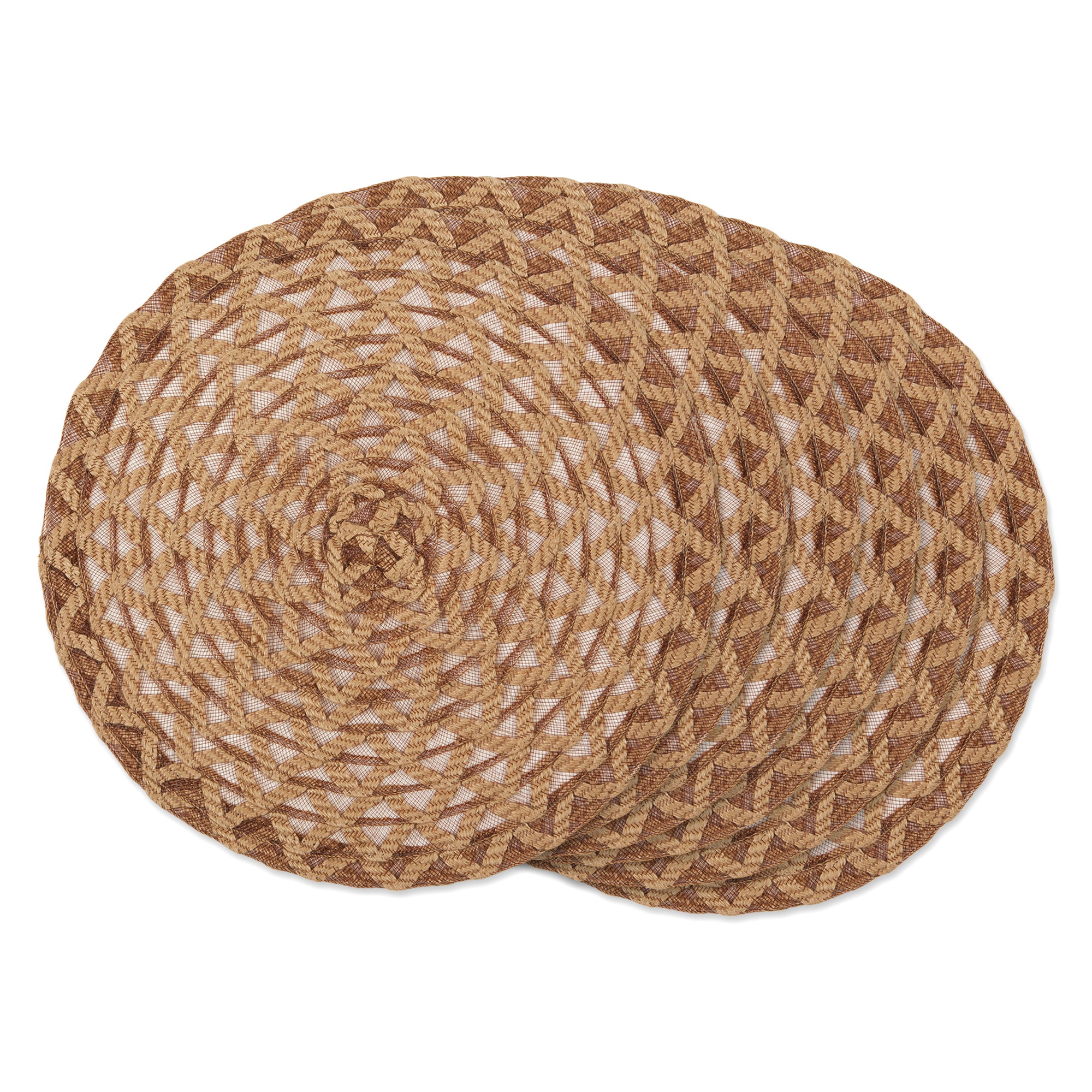 Dii Natural Dahlia Woven Polyester Round Placemat (Set Of 6)
