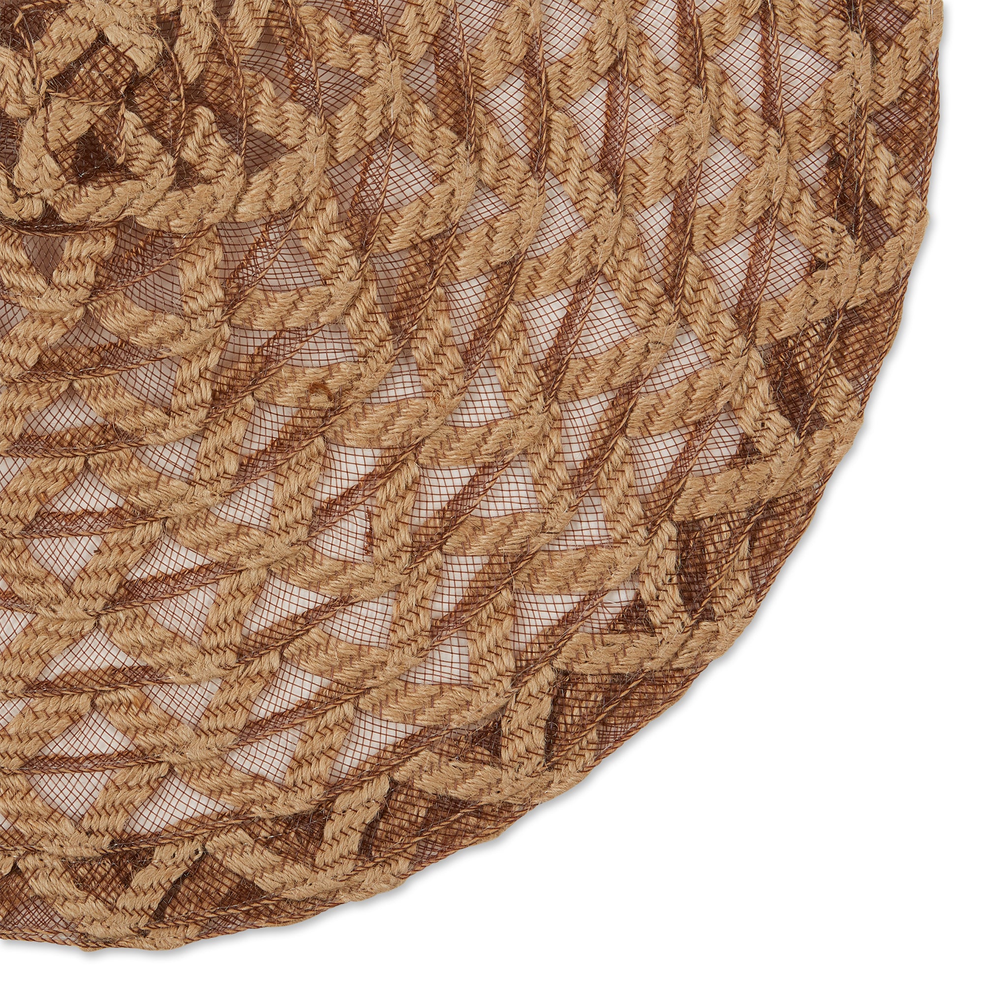 DII Natural Dahlia Woven Polyester Round Placemat (Set of 6)