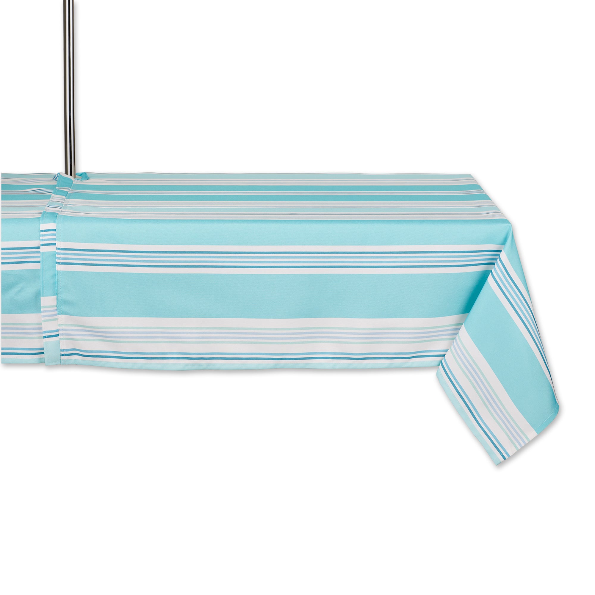 DII Beach House Stripe Print Outdoor Tablecloth With Zipper