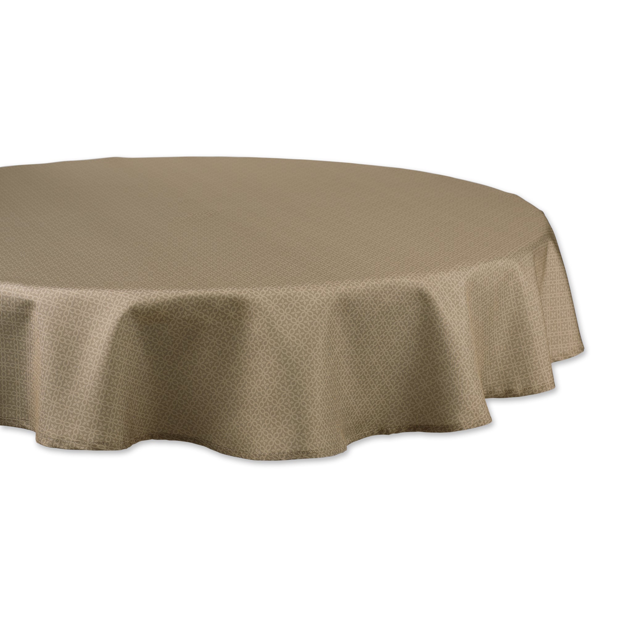 Dii Stone Tonal Lattice Print Outdoor Tablecloth 60 Round