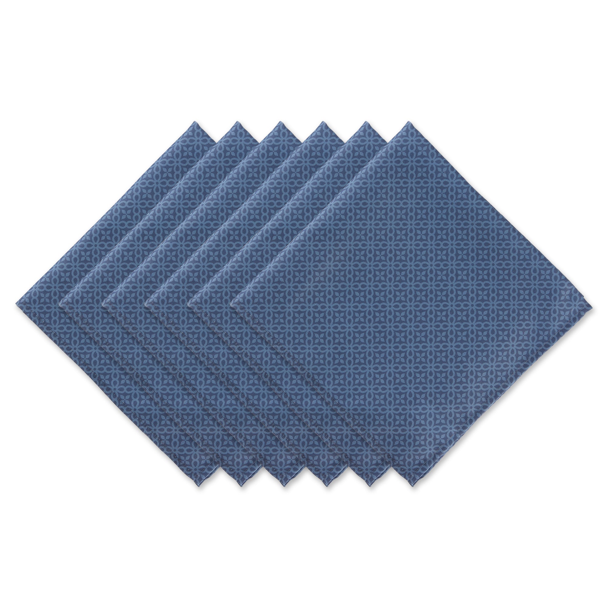 Dii French Blue Tonal Lattice Print Outdoor Napkin (Set Of 6)