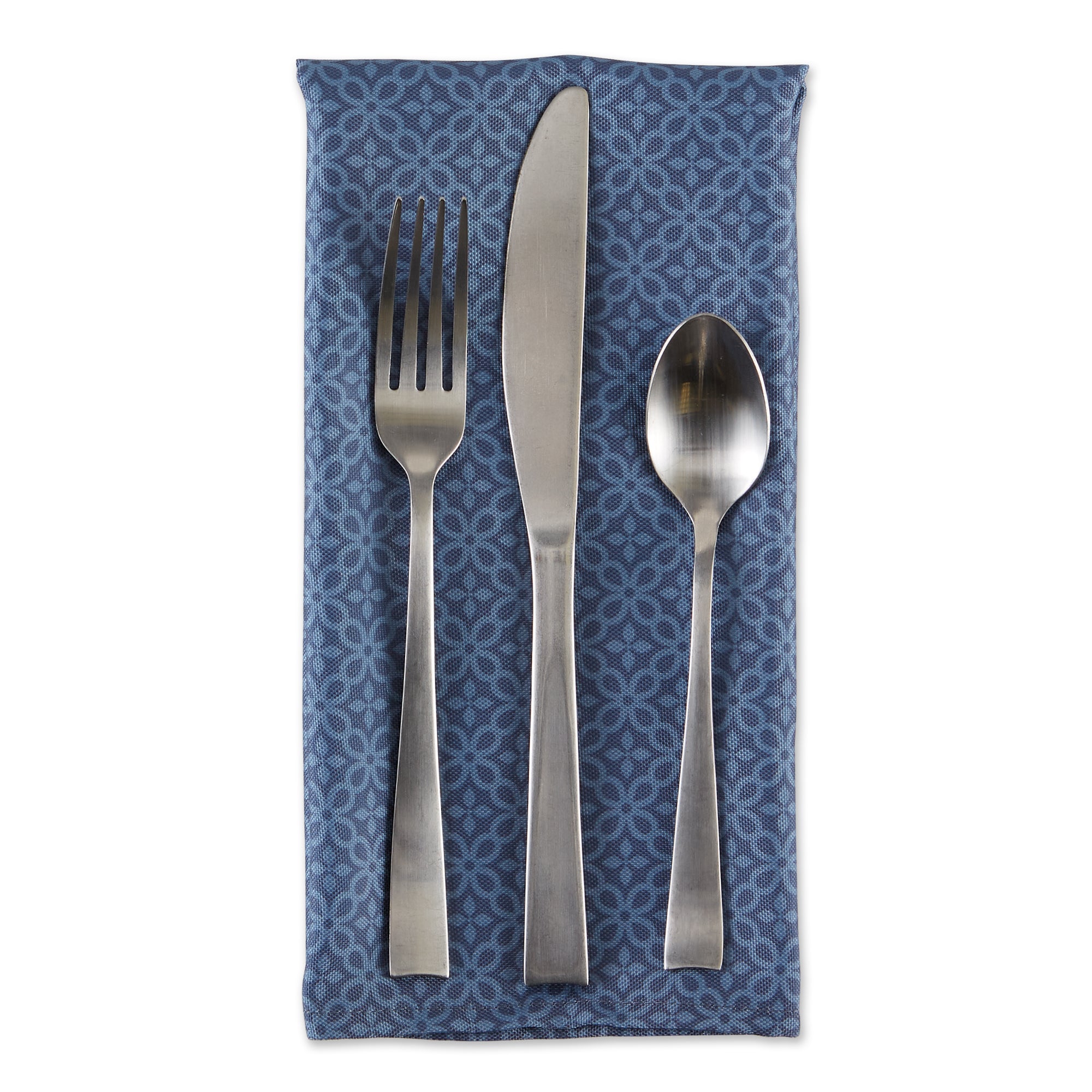 DII French Blue Tonal Lattice Print Outdoor Napkin (Set of 6)
