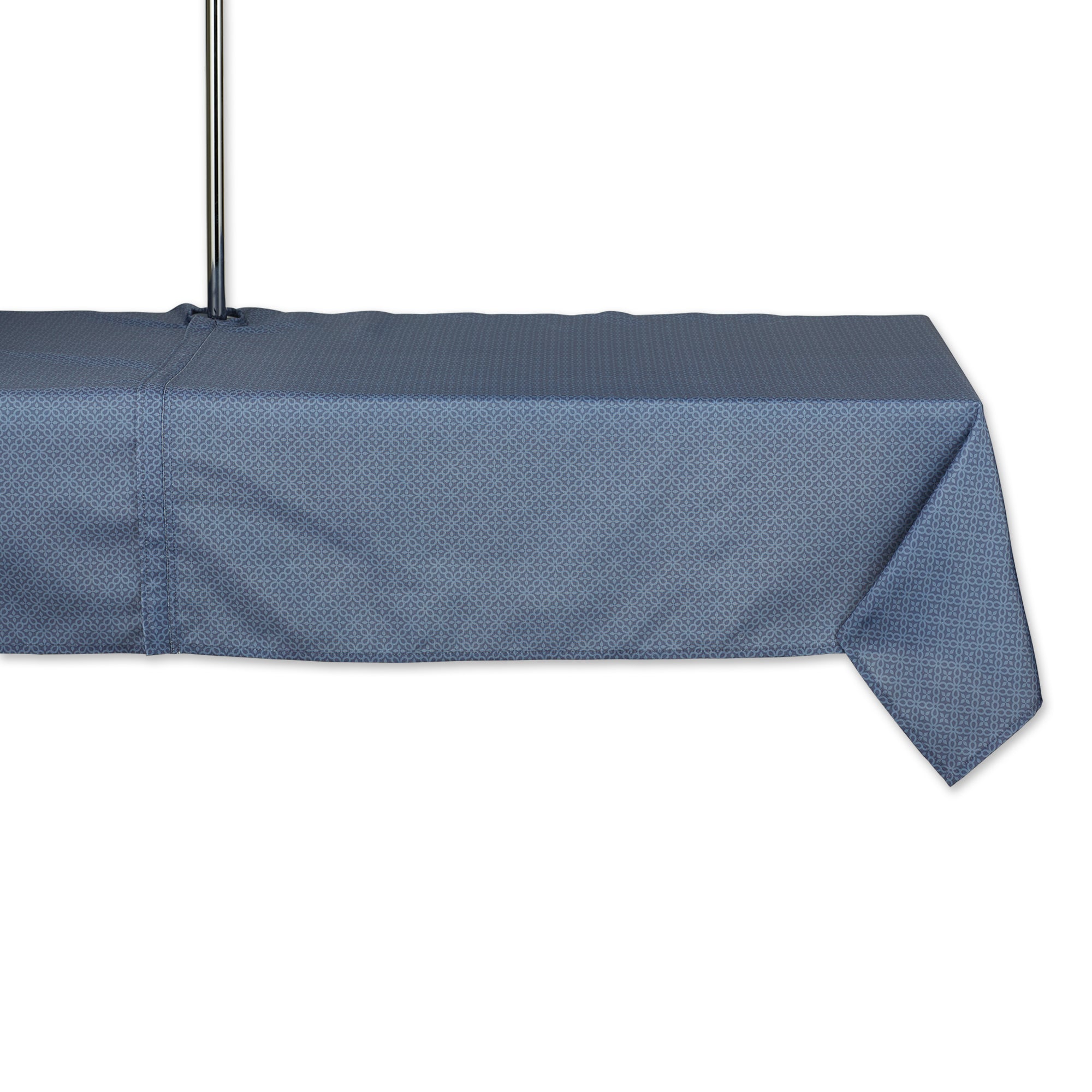 Dii French Blue Tonal Lattice Print Outdoor Tablecloth With Zipper