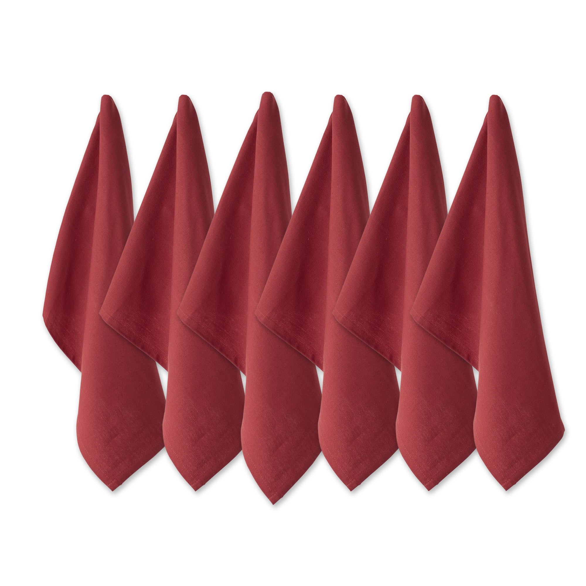 Dii Barn Red  Flat Woven Dishtowels Set Of 6