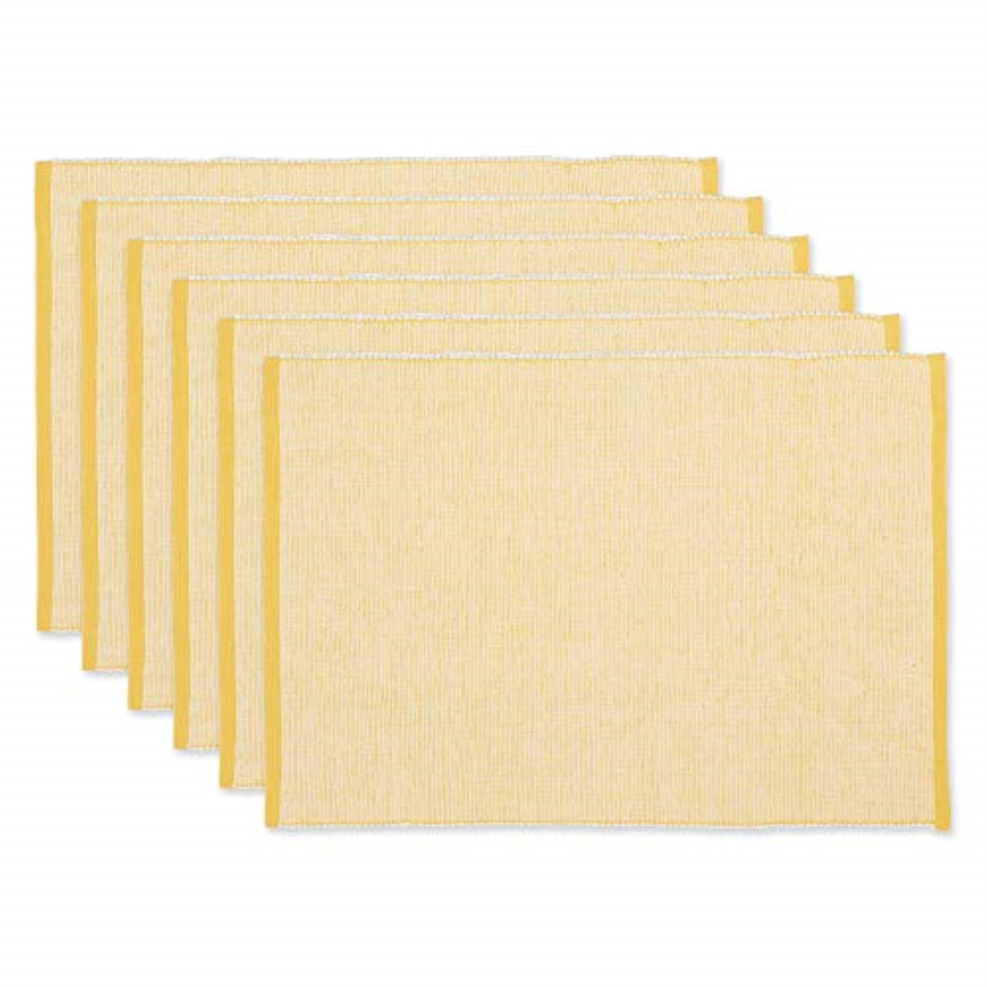Dii Honey Gold Eco-Friendly Chambray Fine Ribbed Placemat 6 Piece