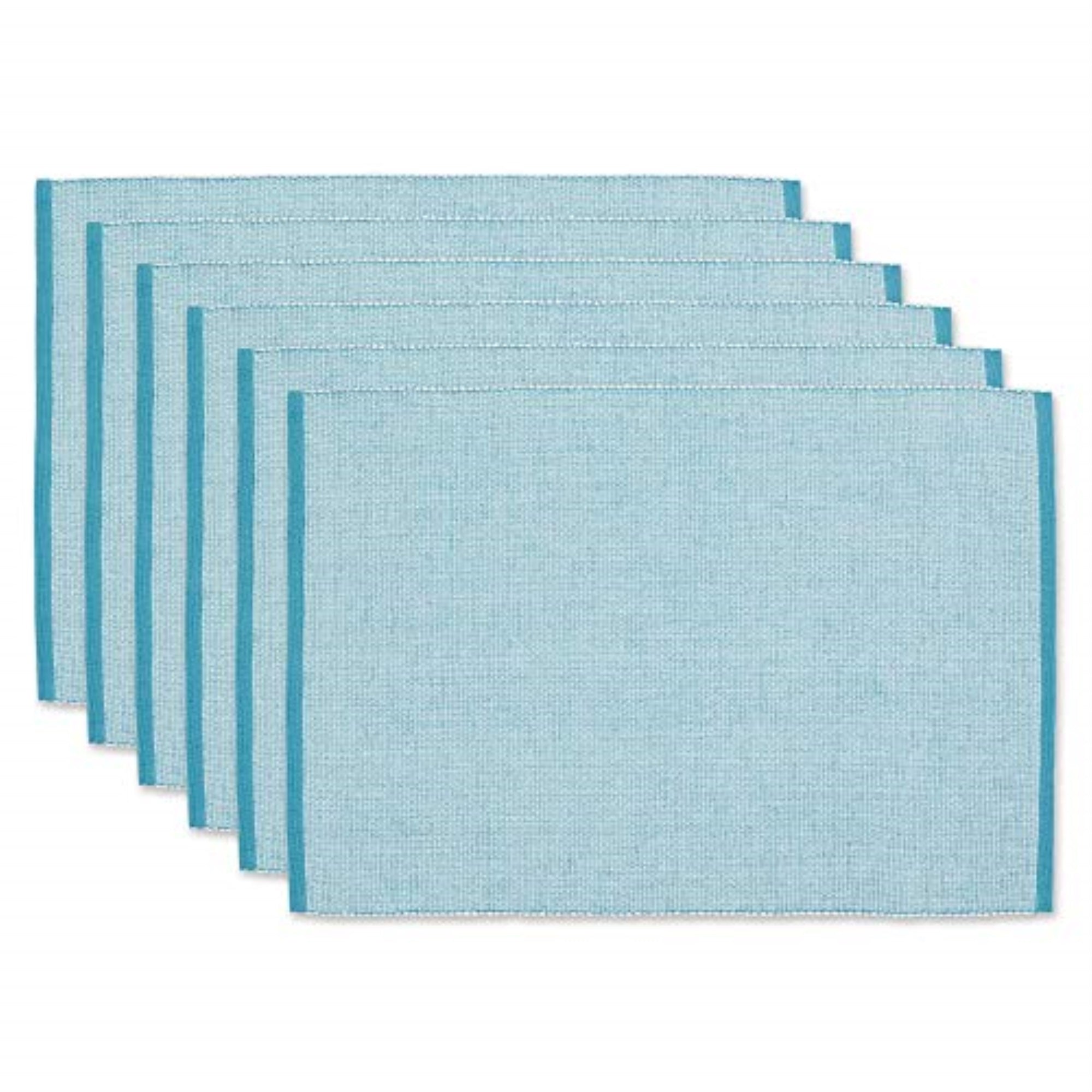Dii Storm Blue Eco-Friendly Chambray Fine Ribbed Placemat 6 Piece