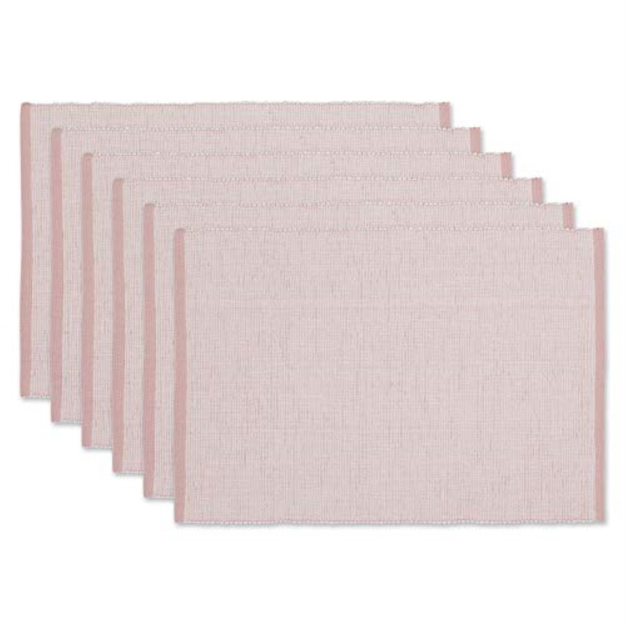 Dii Pale Mauve Eco-Friendly Chambray Fine Ribbed Placemat 6 Piece