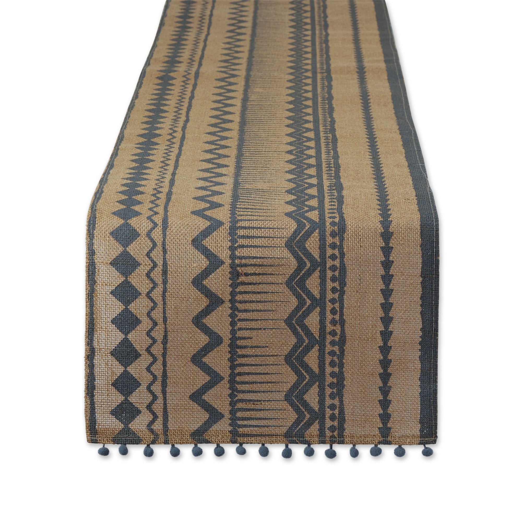 Dii Mineral Aztec Print On Natural Jute Table Runner 14X72