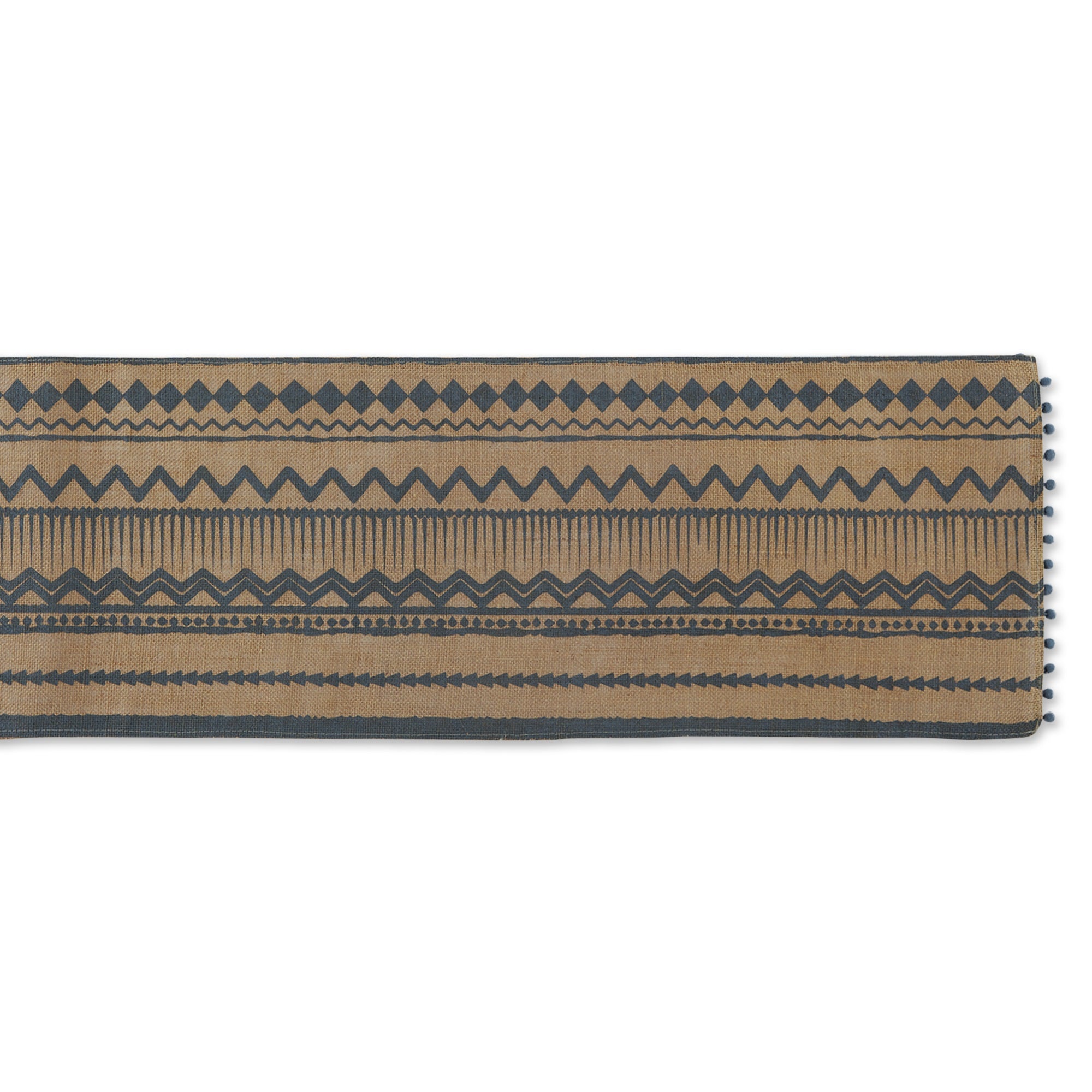 DII Mineral Aztec Print On Natural Jute Table Runner 14x72